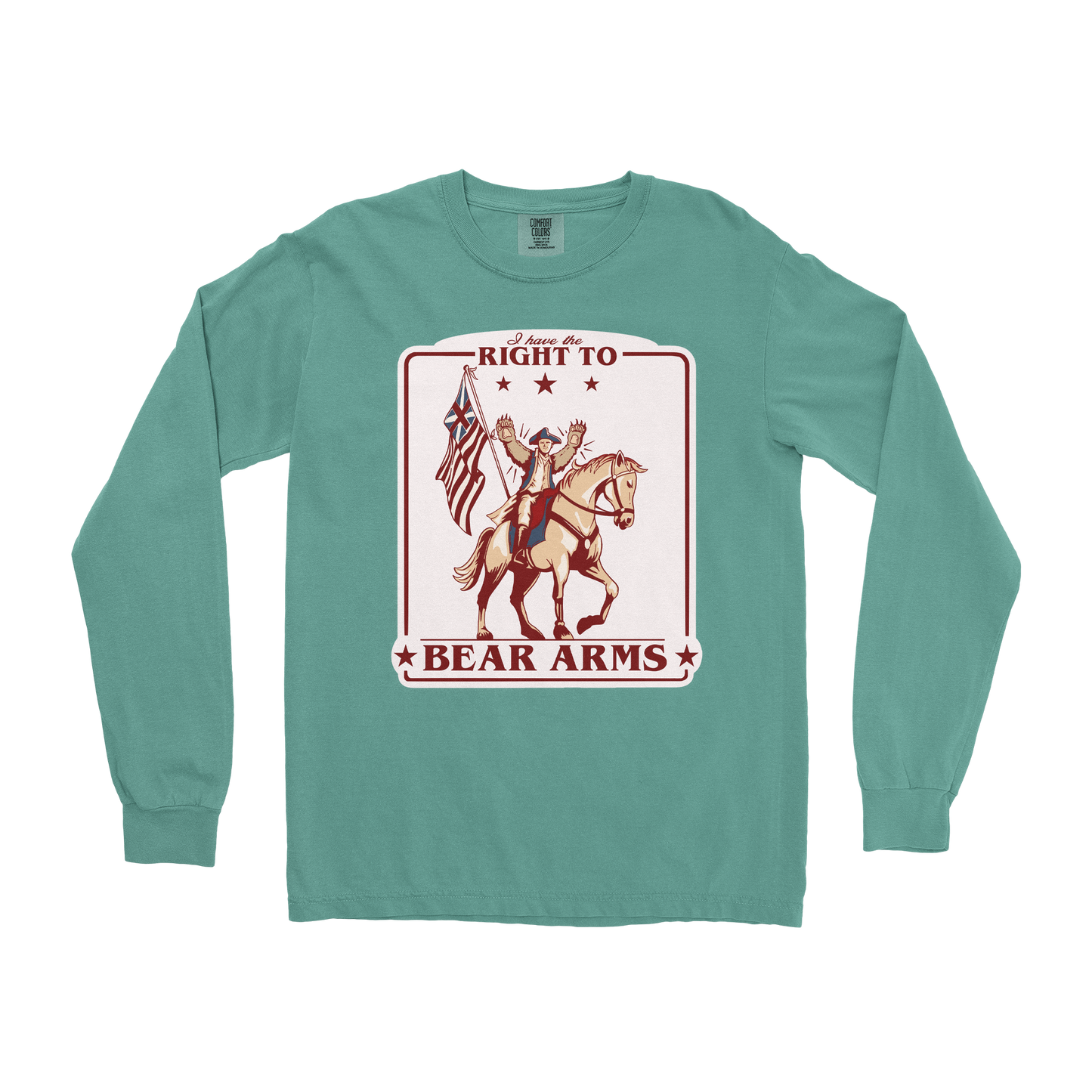 Comfort Colors Long Sleeve Right to Bear Arms in Light Green