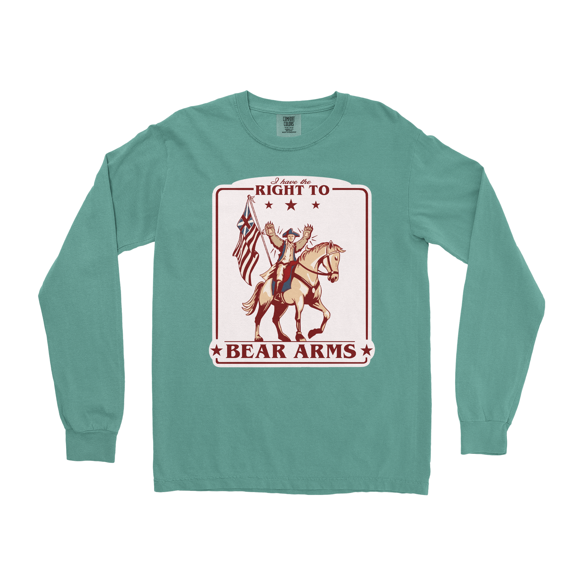 Comfort Colors Long Sleeve Right to Bear Arms in Light Green