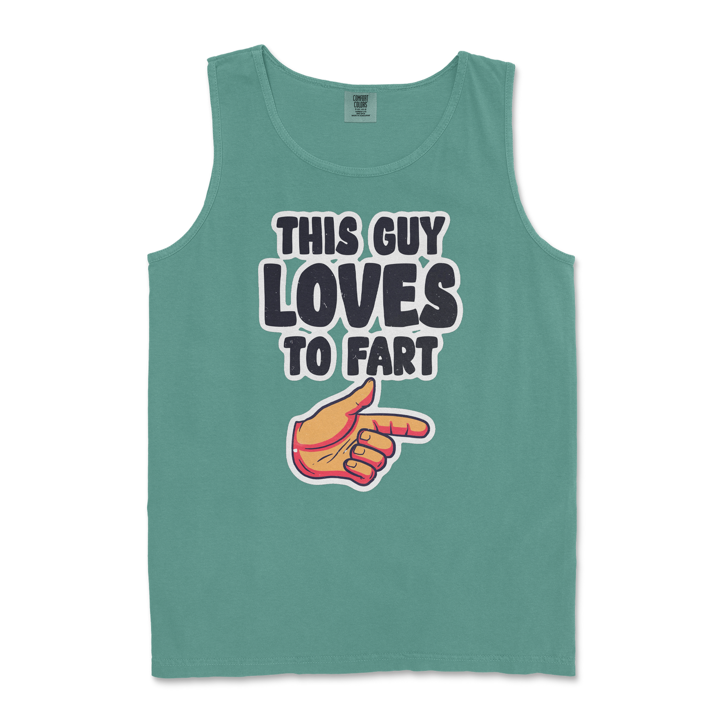 Comfort Colors Tank Top Who Farted  in Light-Green