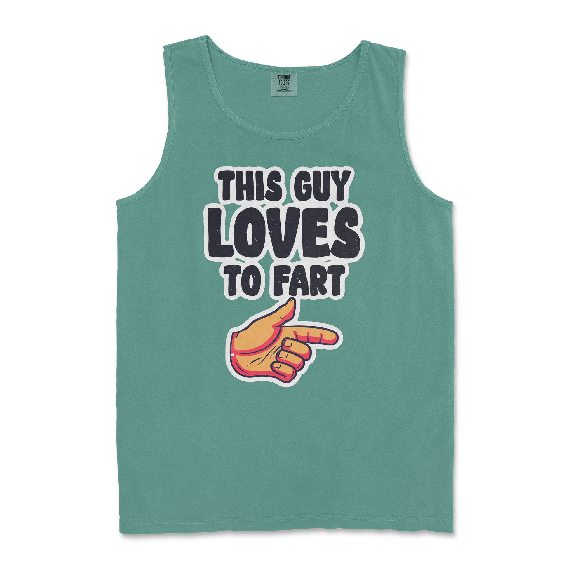 Comfort Colors Tank Top Who Farted  in Light-Green