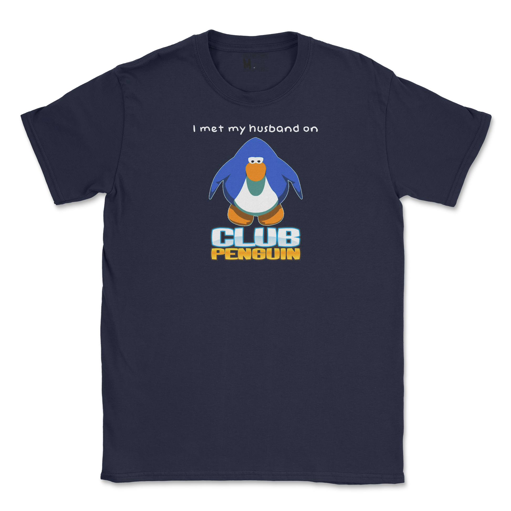 Gildan SoftStyle T-Shirt Club Penguin Husband  in Navy