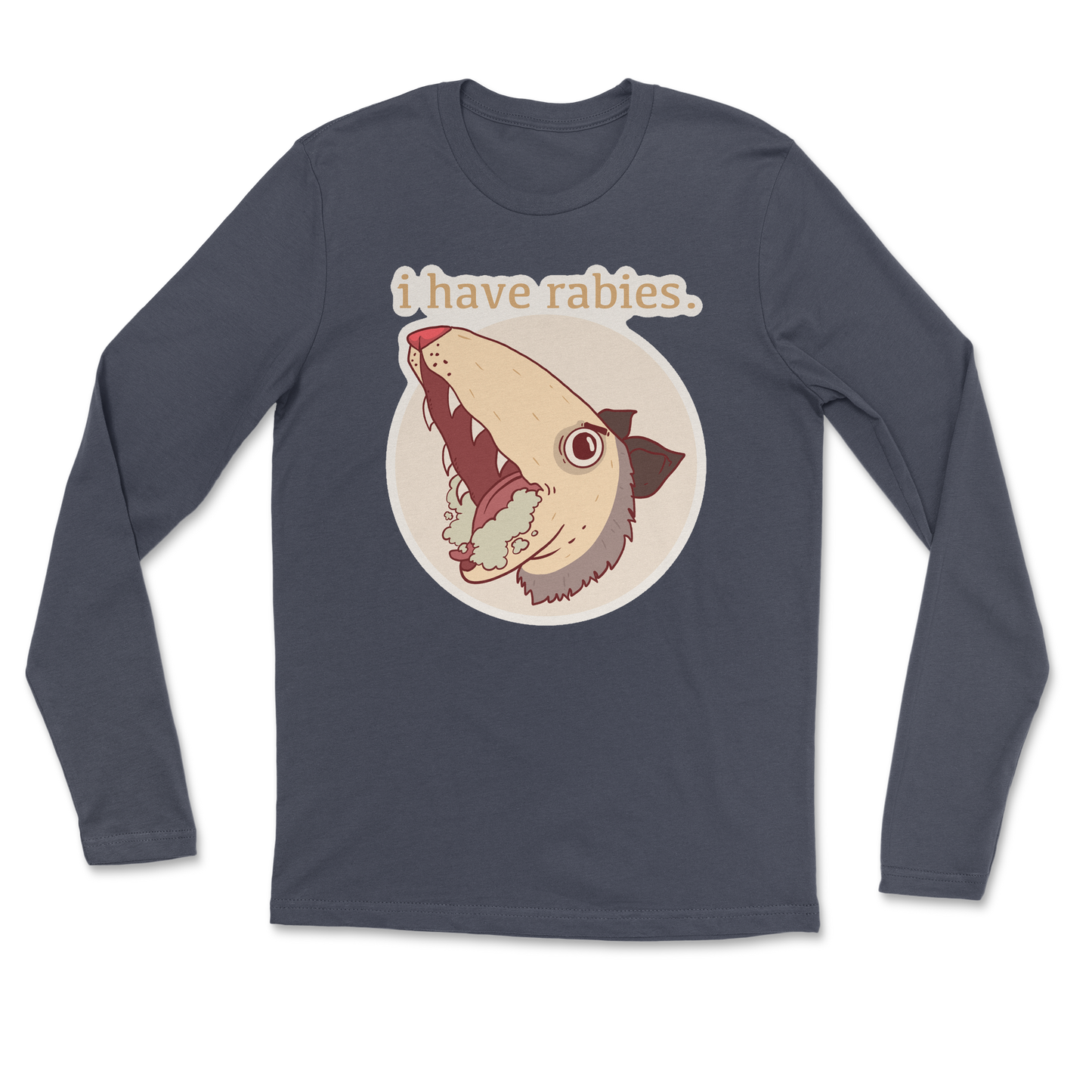 Heavy Blend Long Sleeve I Have Rabies in Navy