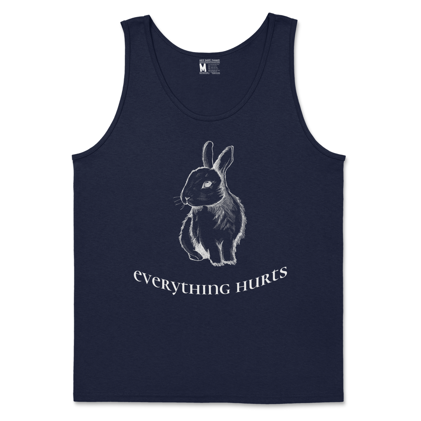 Gildan SoftStyle Tank Top Everything Hurts in Navy