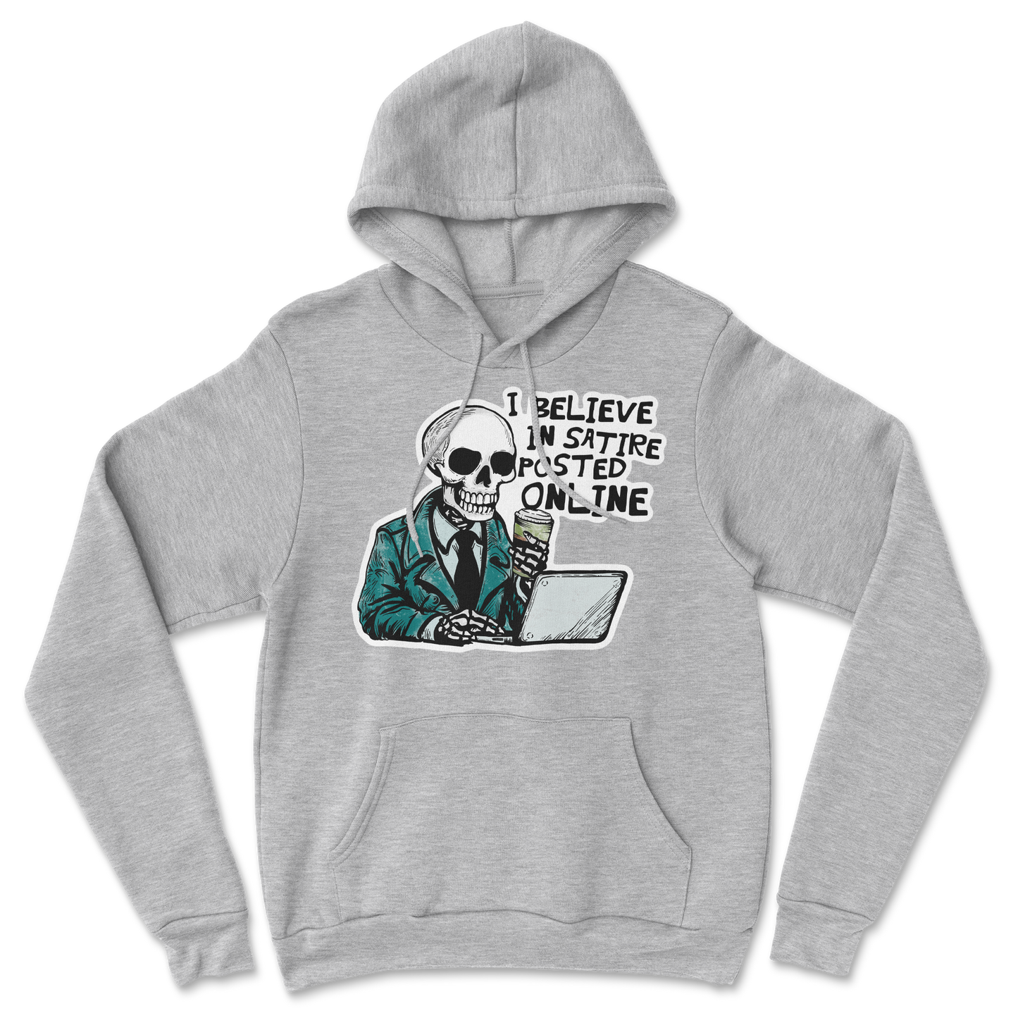 Heavy Blend Hoodie Believe in Satire in Grey Heather