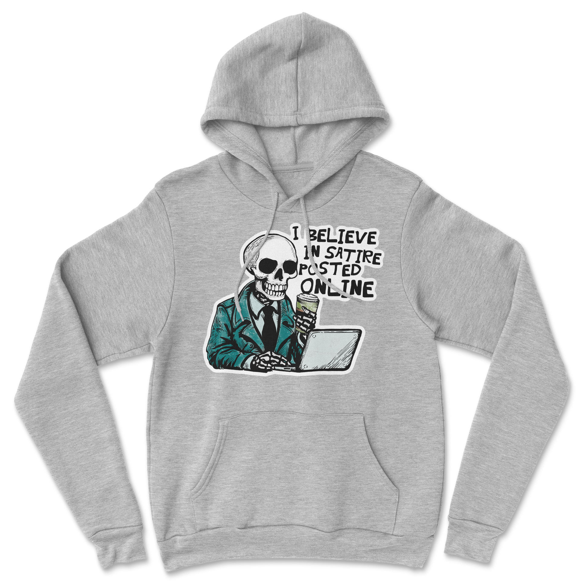 Heavy Blend Hoodie Believe in Satire in Grey Heather