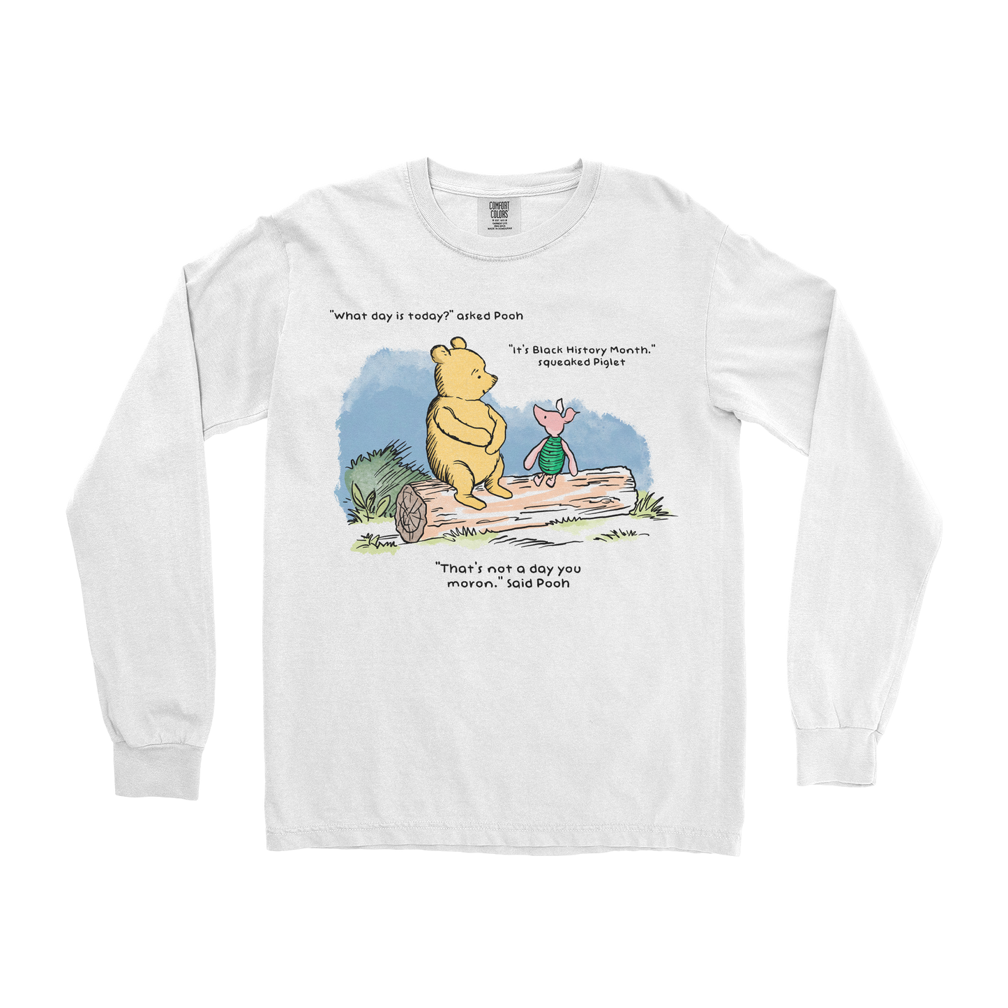Comfort Colors Long Sleeve Winnie the Pooh in White