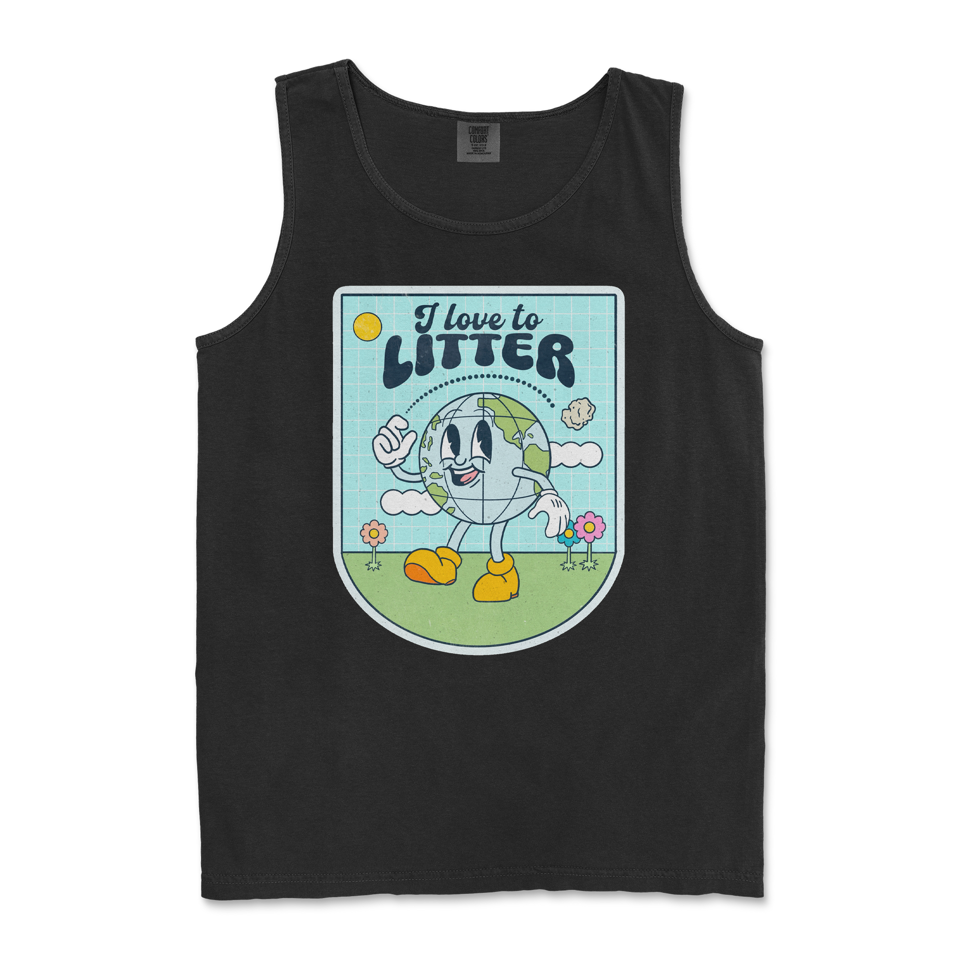 Comfort Colors Tank Top Earth Day in Black