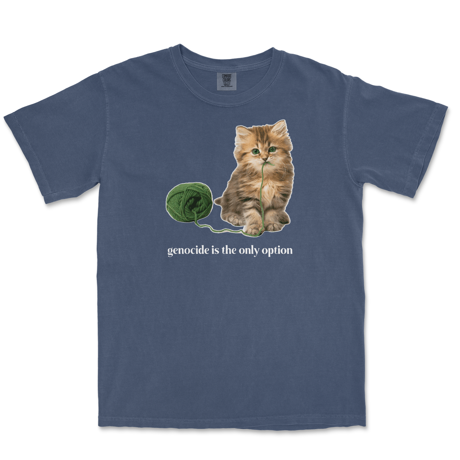 Comfort Colors T-Shirt Genocide Kitty  in Midnight
