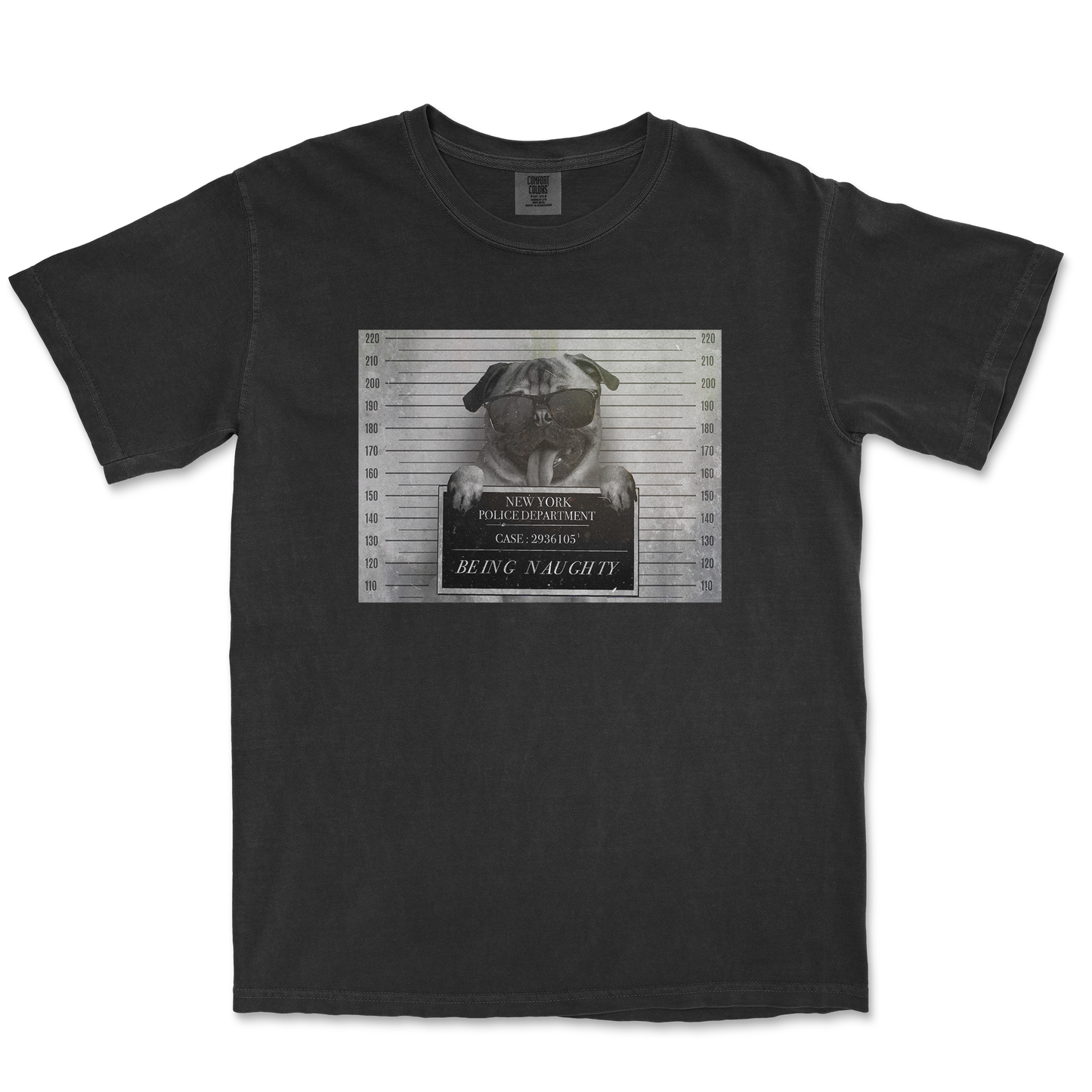 Comfort Colors T-Shirt Naughty Pug in Black