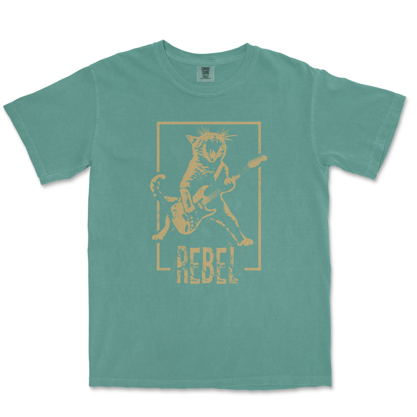 Comfort Colors T-Shirt Rebel Kitty in Light Green