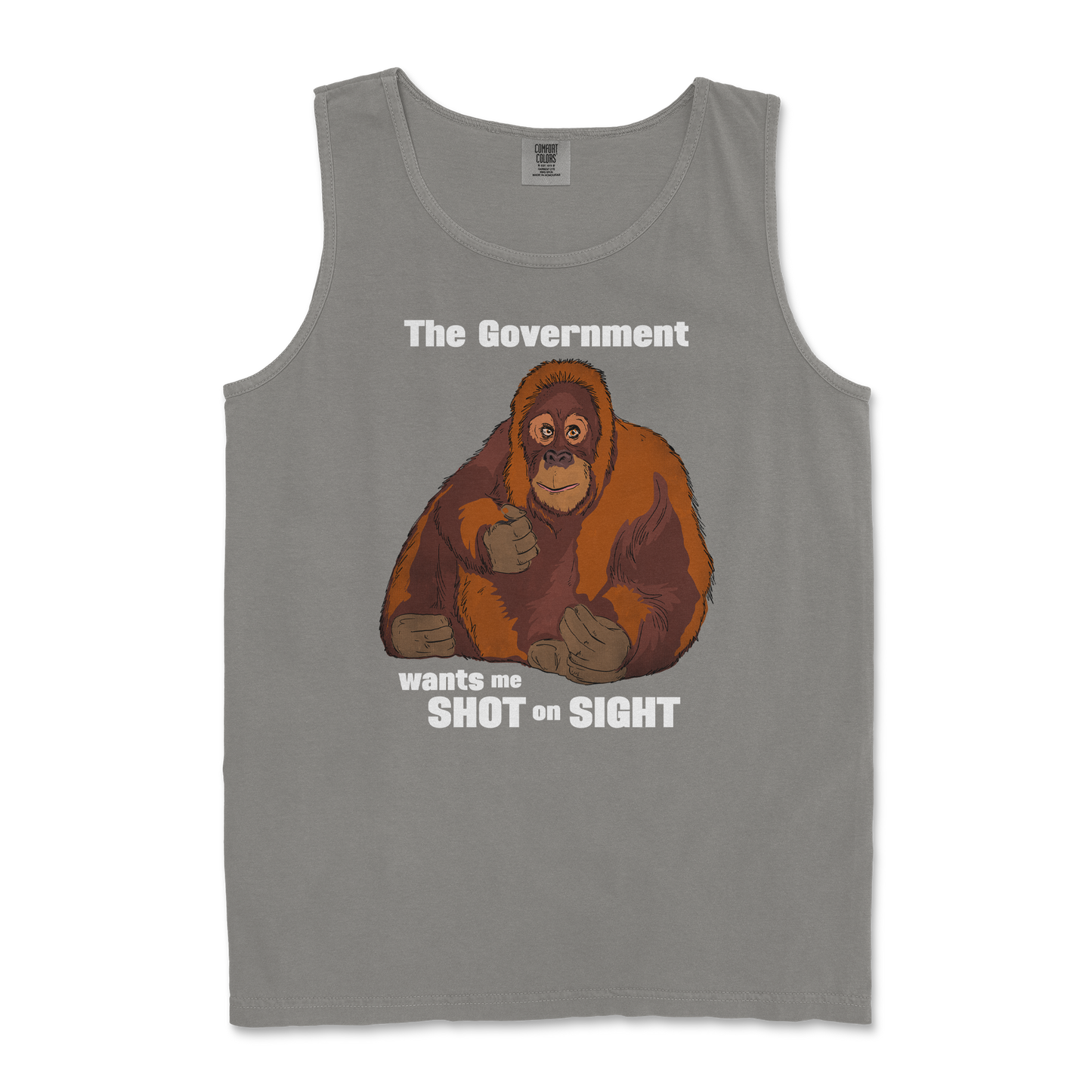 Comfort Colors Tank Top The Government Hates Me in Grey