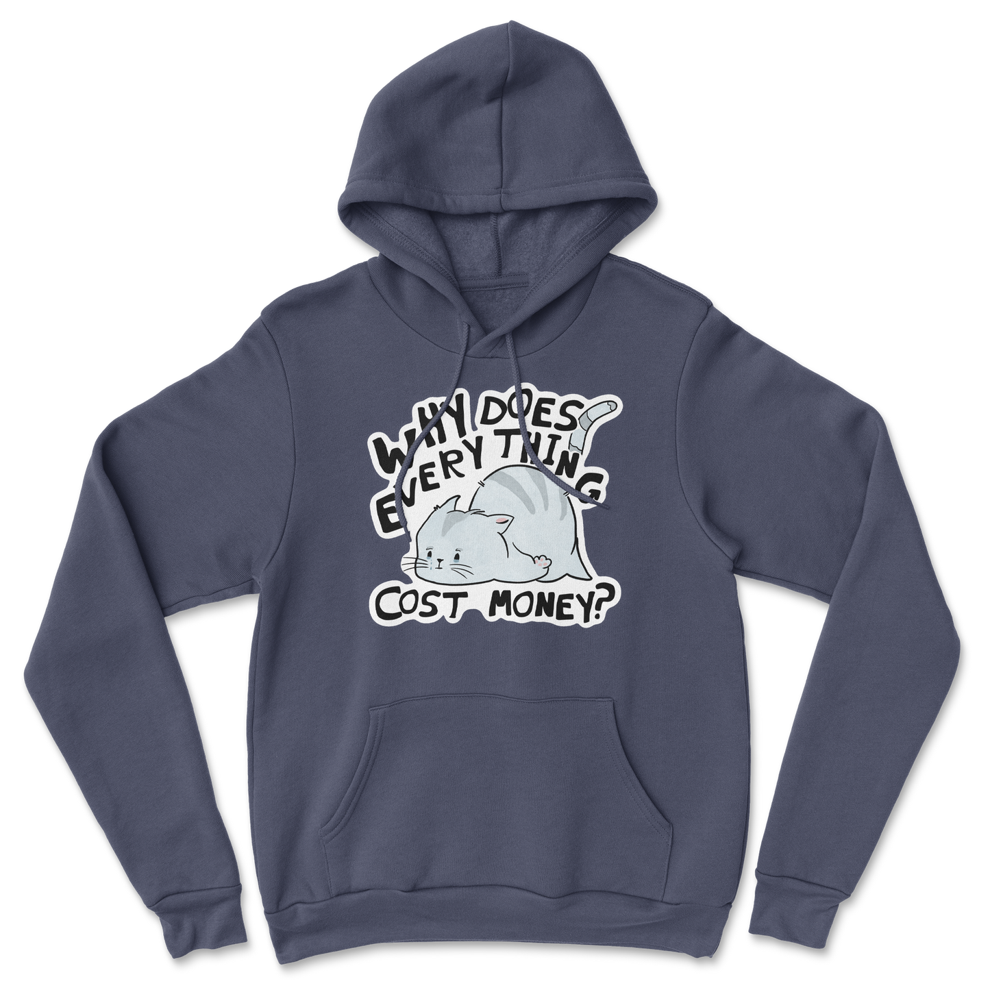 Heavy Blend Hoodie Broke Cat in Navy