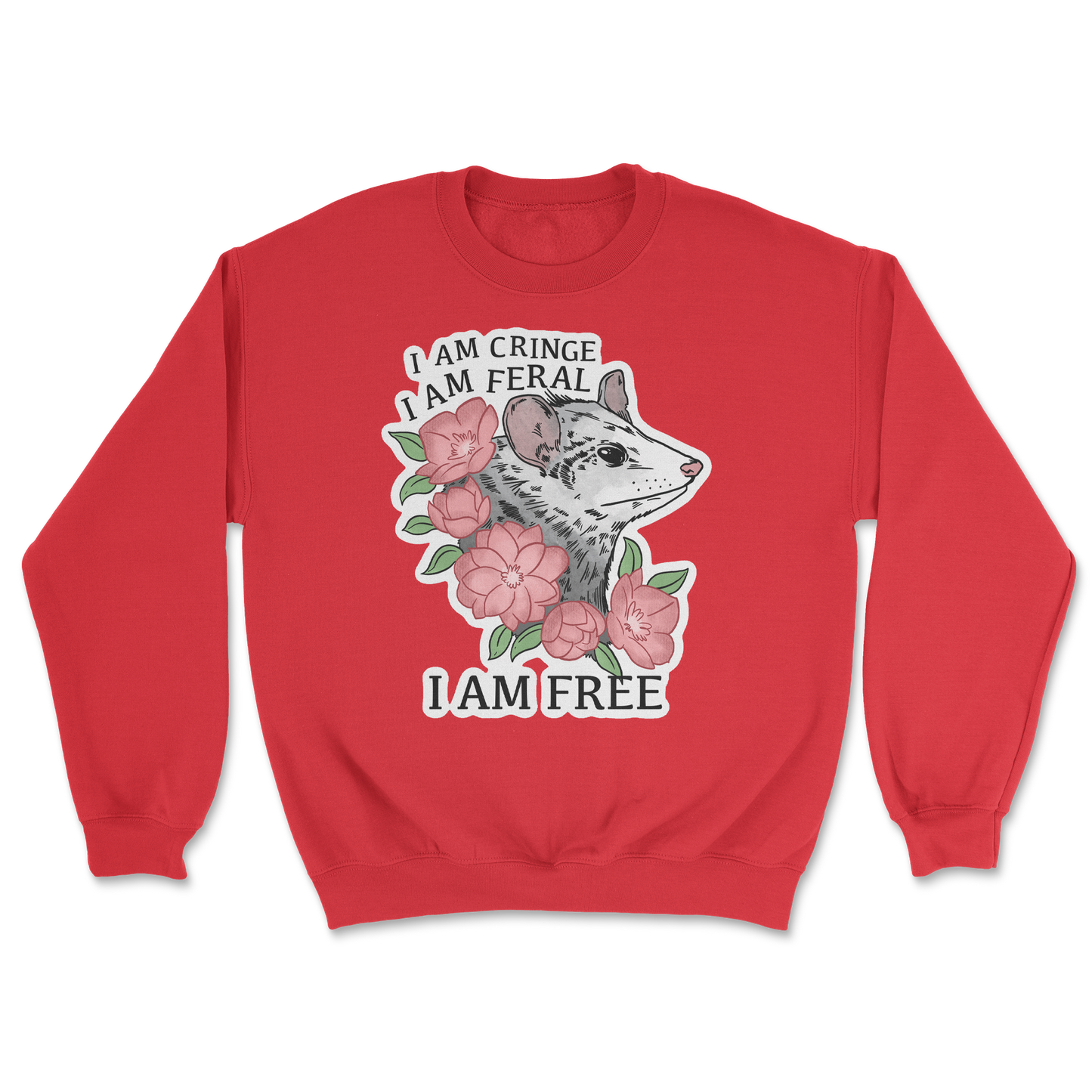 The Nice Shirt Crew Neck I Am Cringe in Red