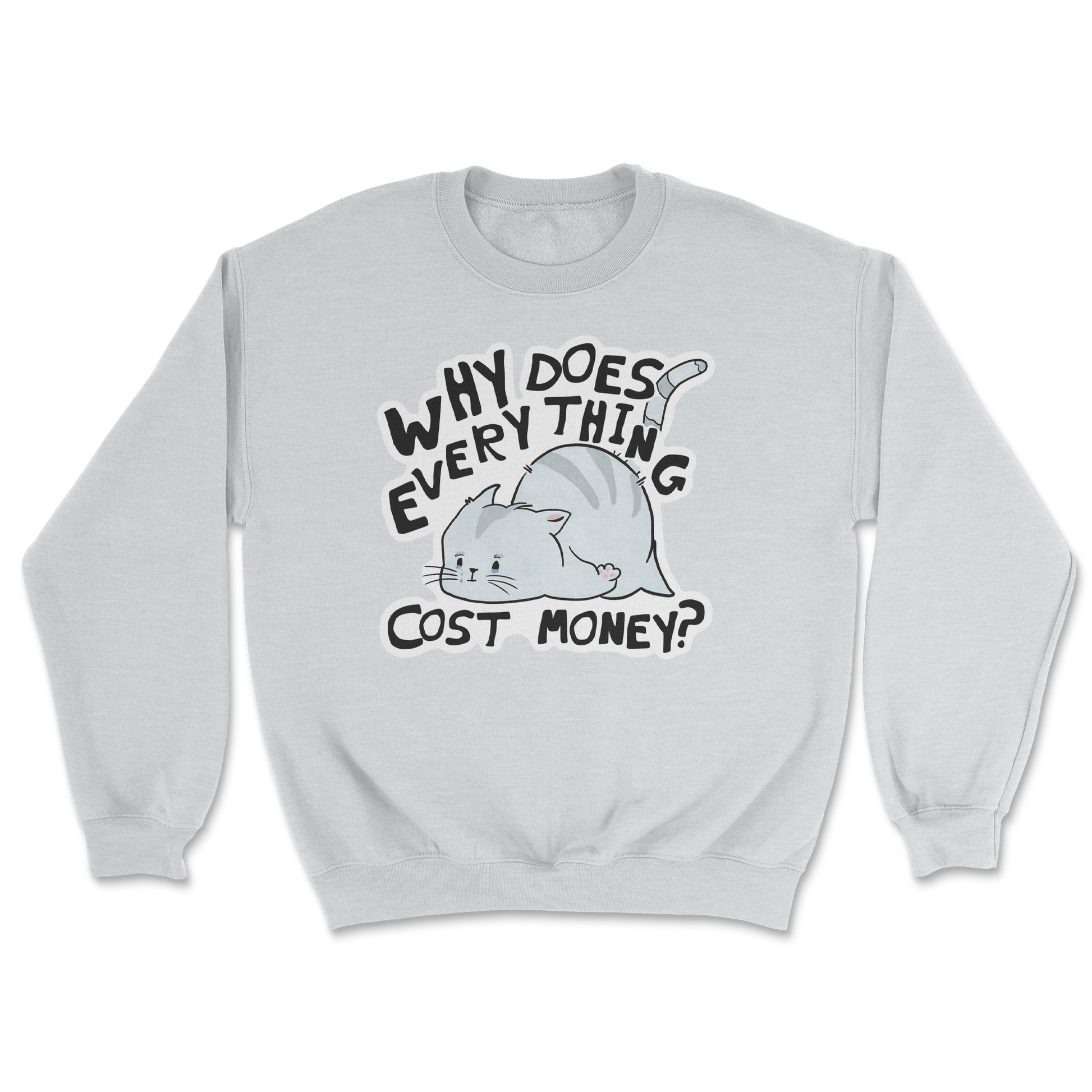 Heavy Blend Crew Neck Broke Cat in Sports Grey