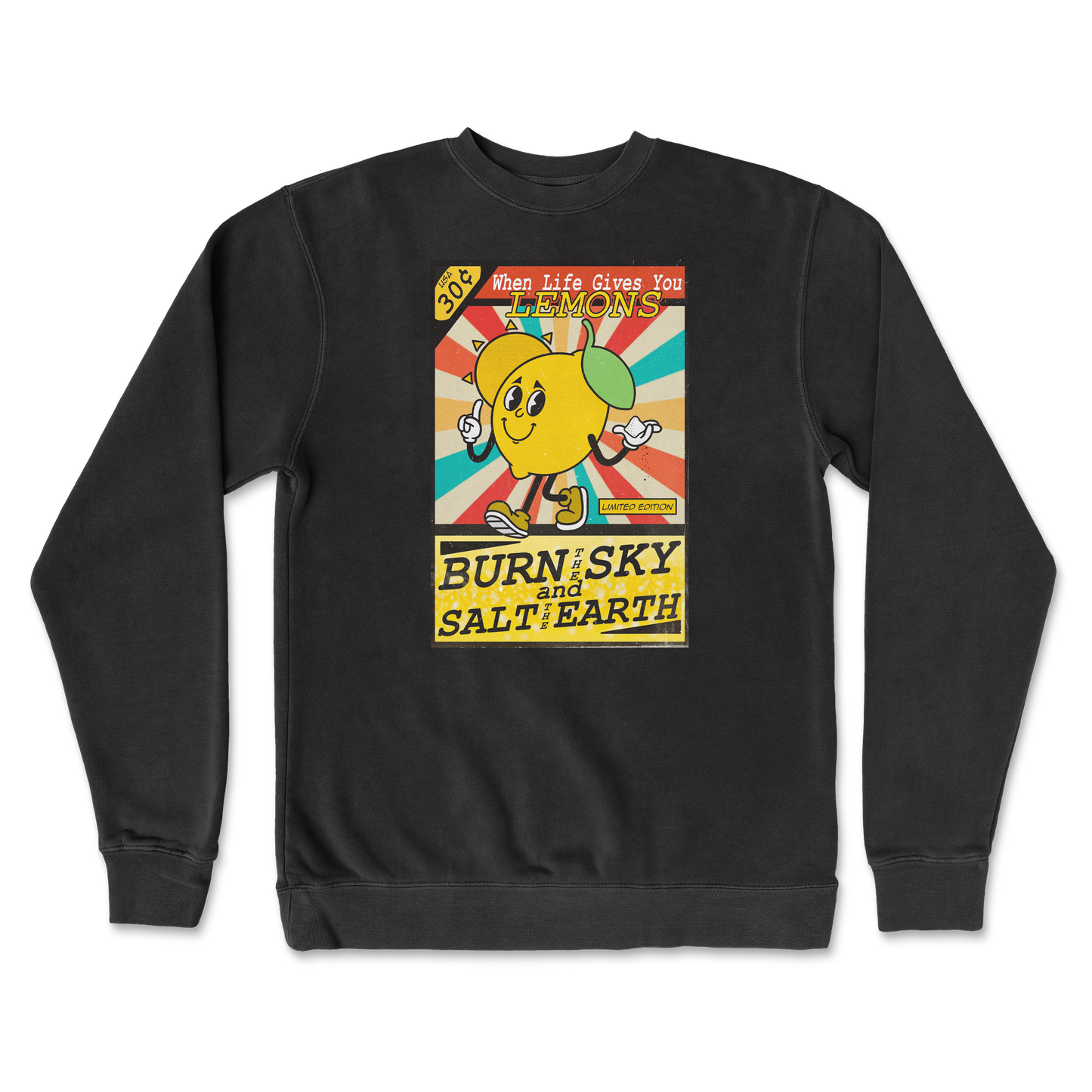 Independent Clothing Co. Crew Neck Life Gives You Lemons in Black