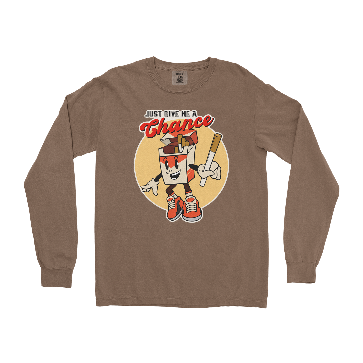 Comfort Colors Long Sleeve Vintage Cigarette in Espresso