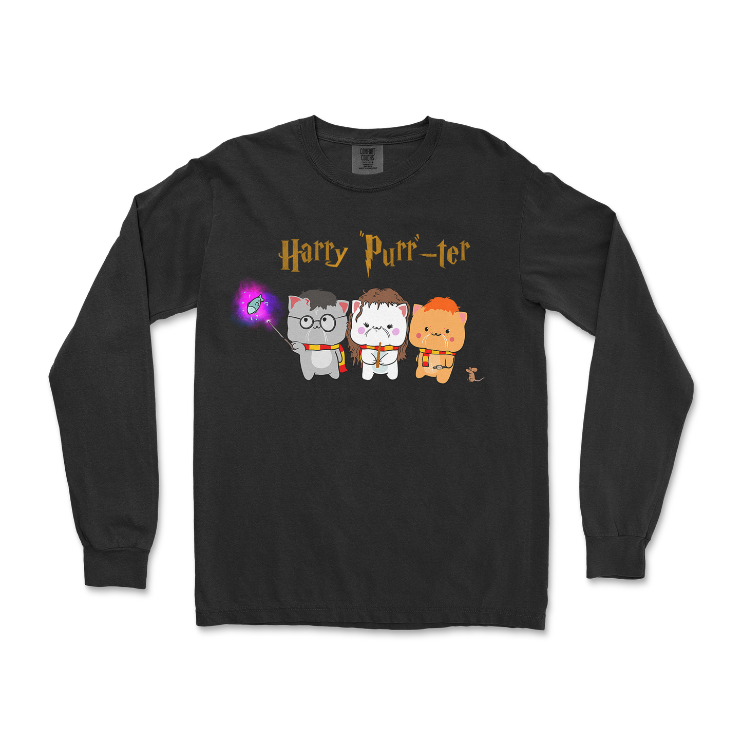 Comfort Colors Long Sleeve Harry Purrter in Black