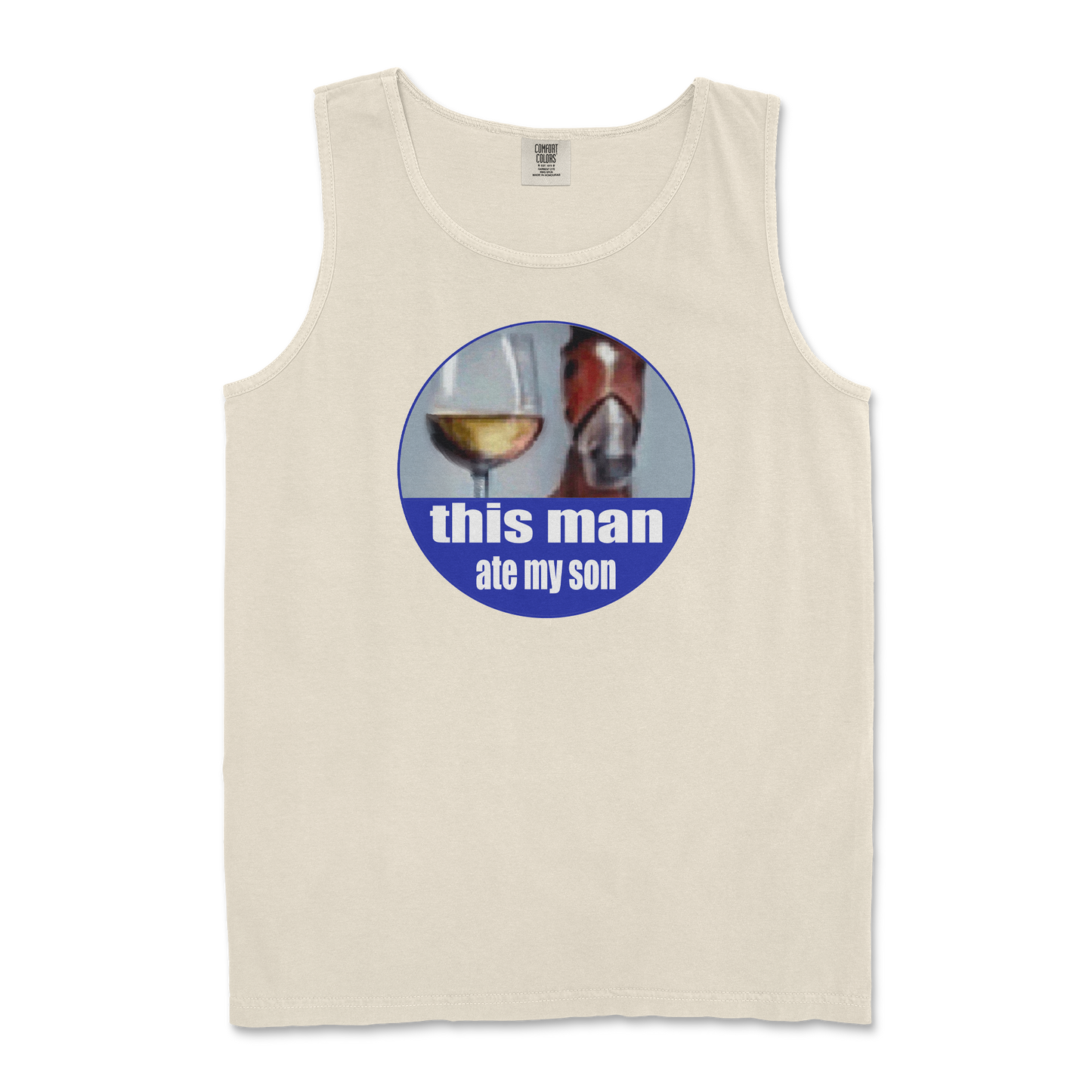 Comfort Colors Tank Top This Man Ate My Son in Ivory