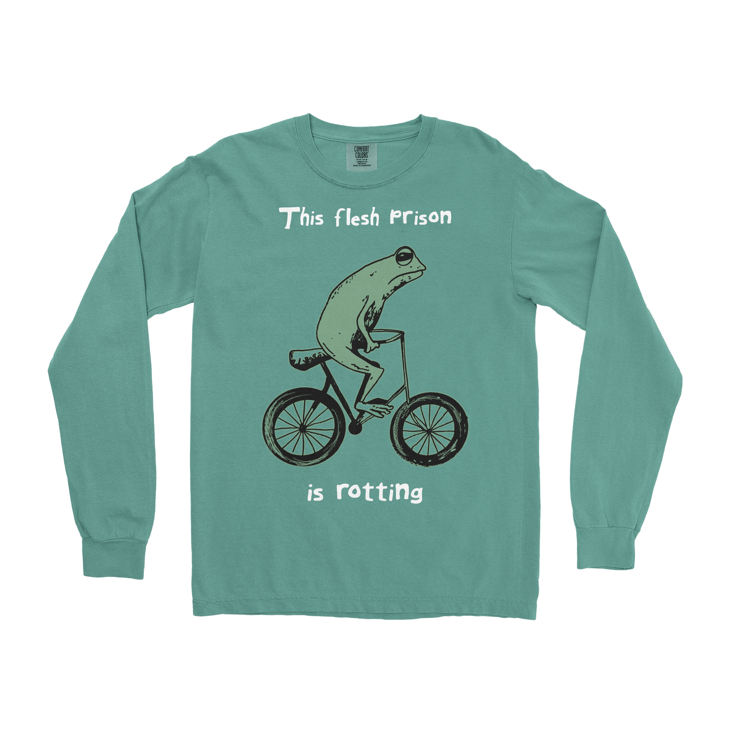 Comfort Colors Long Sleeve Flesh Prison in Light-Green
