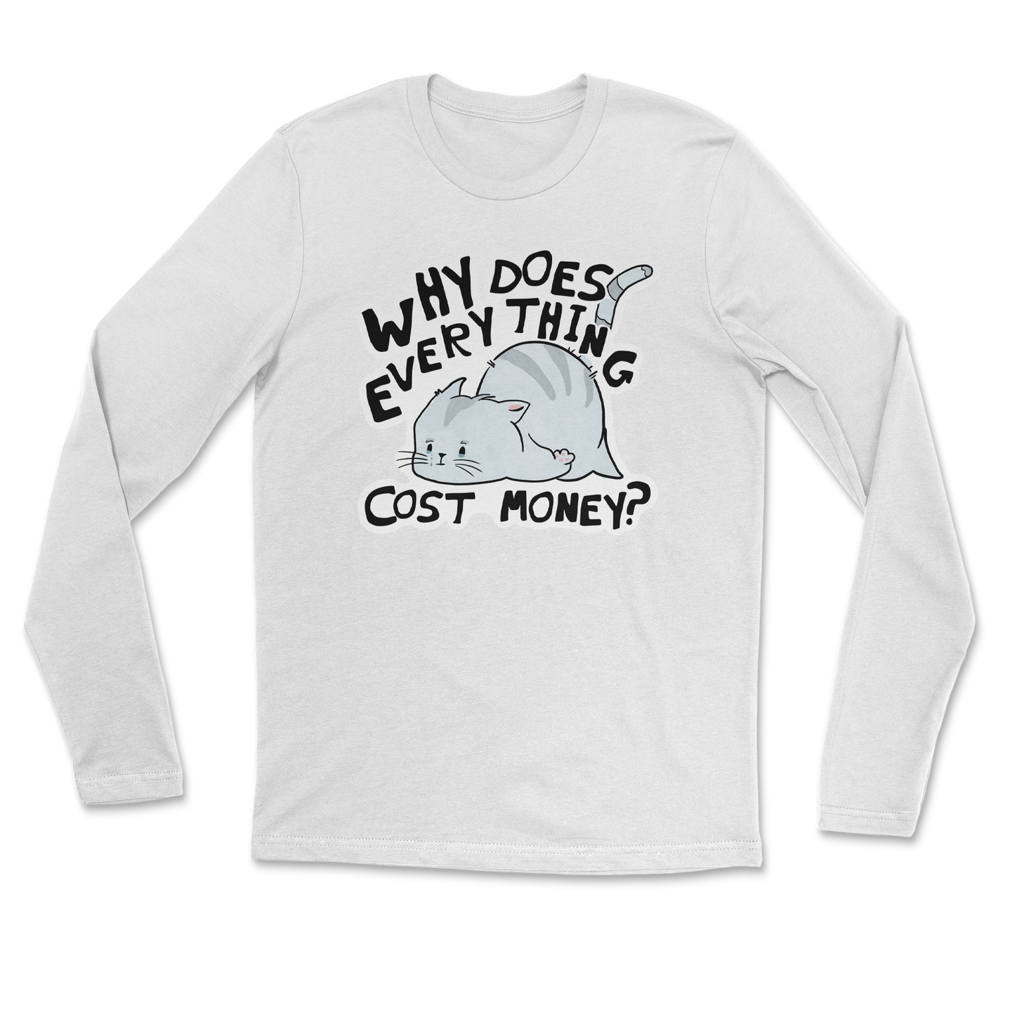 Heavy Blend Long Sleeve Broke Cat in White