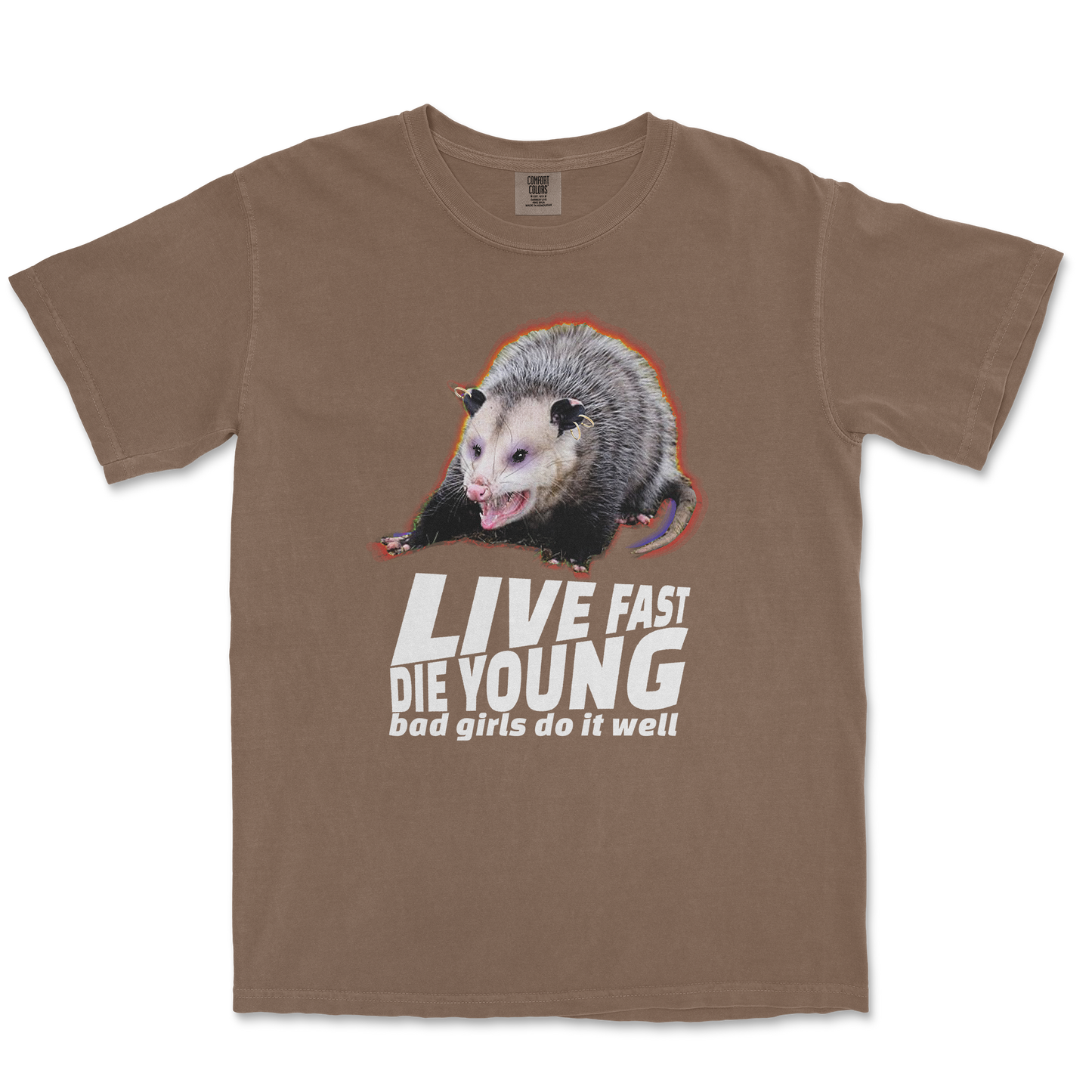 Comfort Colors T-Shirt Live Fast Die Young in Espresso