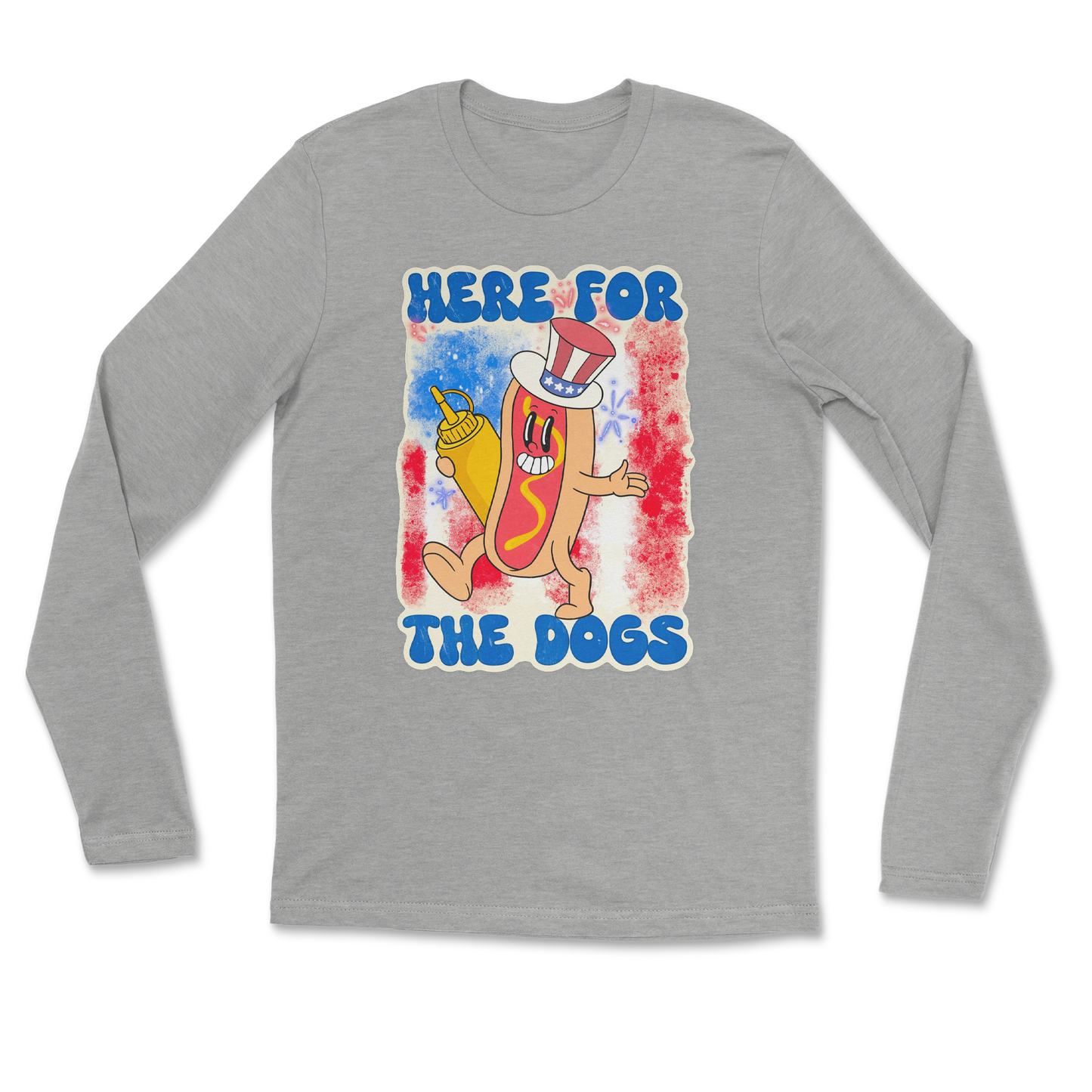 Heavy Blend Long Sleeve Hot Dog in Grey Heather