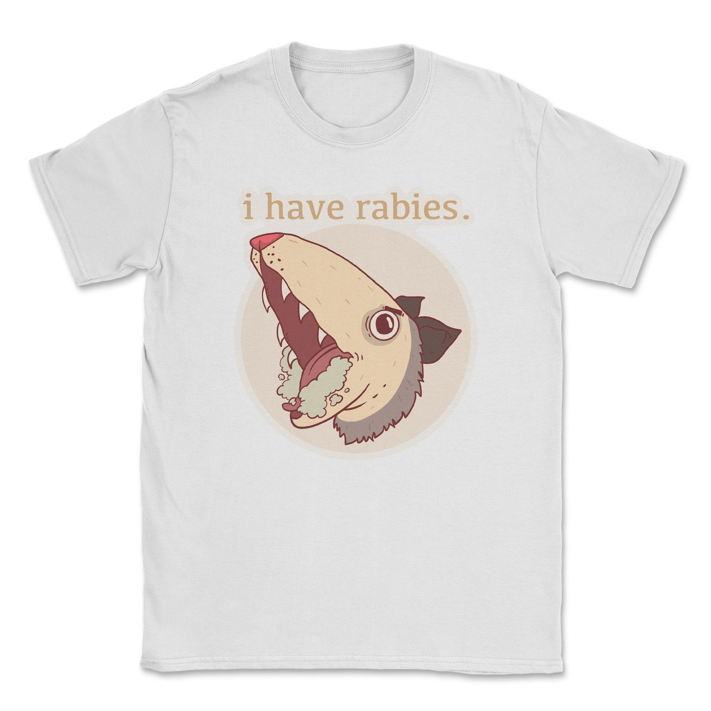 Heavy Blend T-Shirt I Have Rabies in White