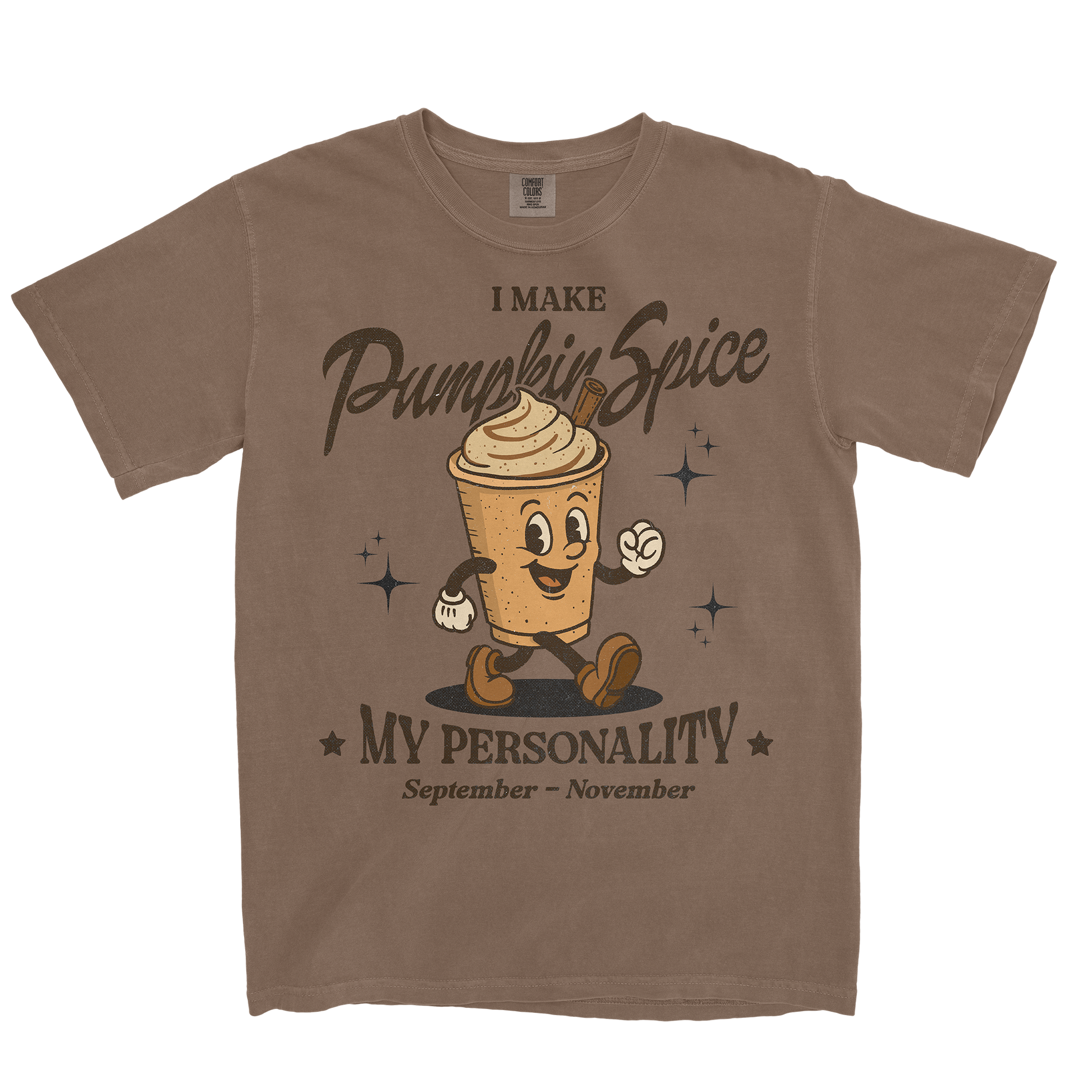 Comfort Colors T-Shirt Pumpkin Spice Personality in Espresso