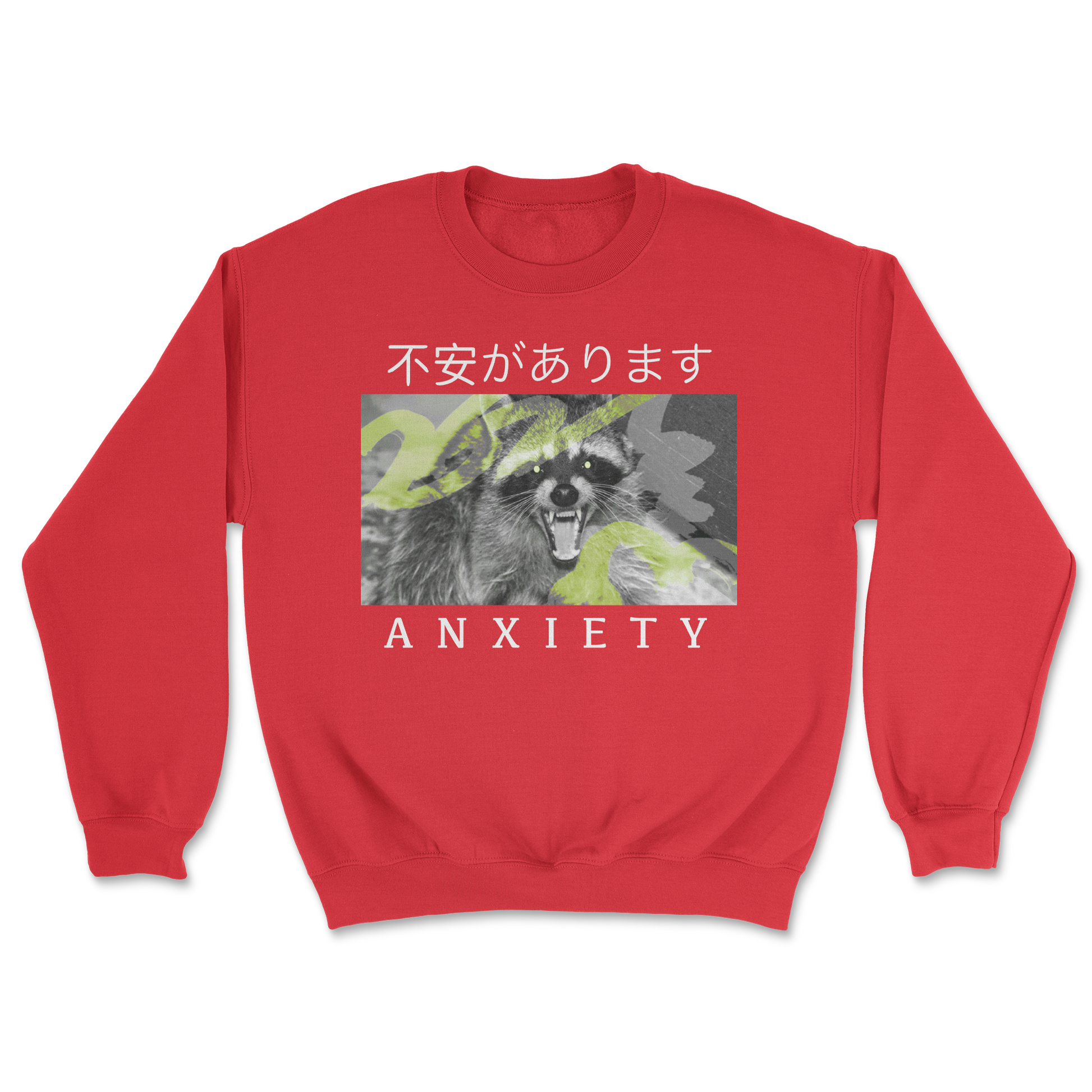 Heavy Blend Crew Neck Anxiety in Red