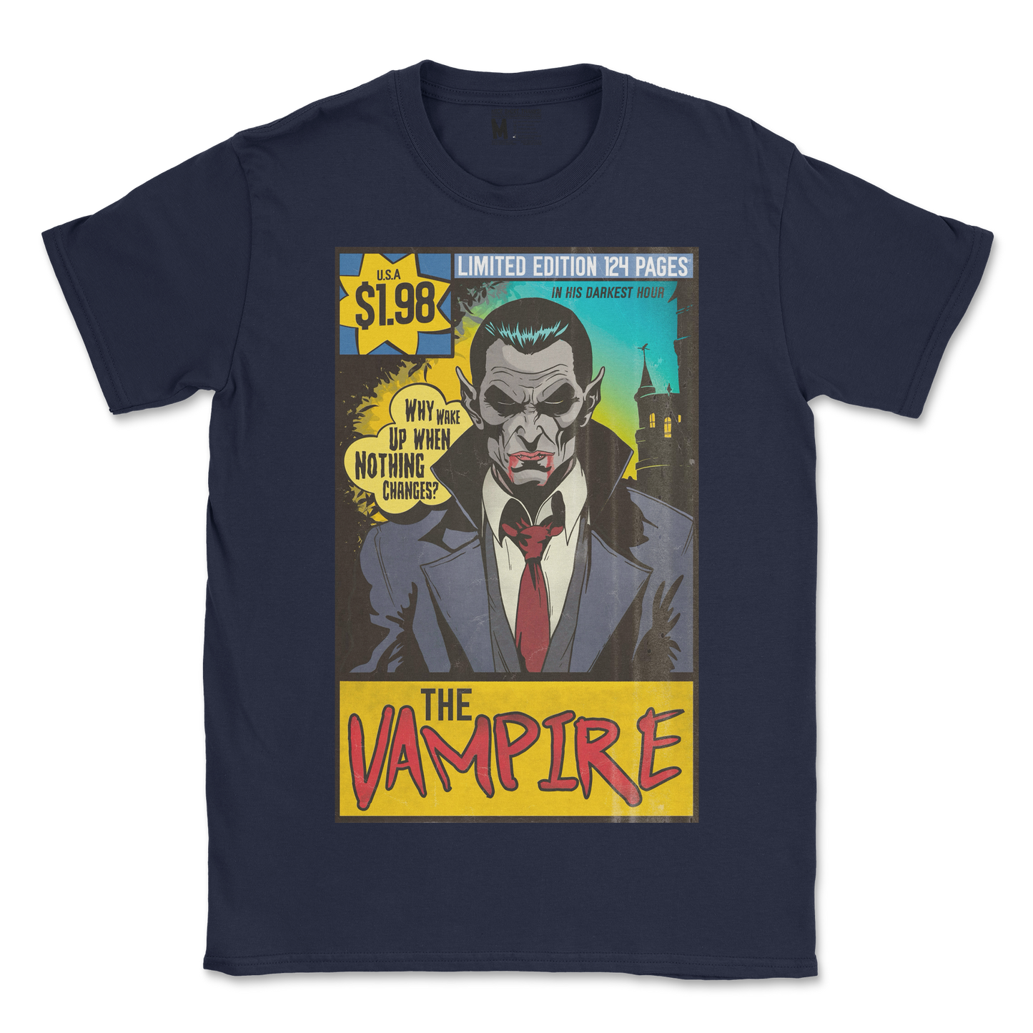 The Nice Shirt T-Shirt Sad Vampire in Navy