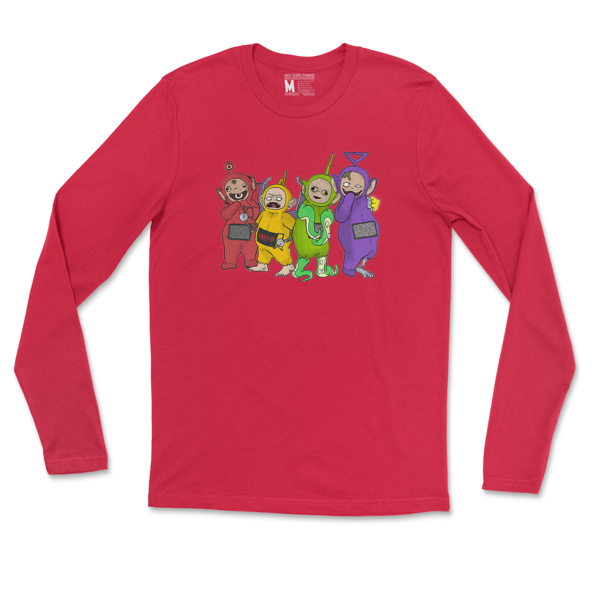 Gildan SoftStyle Long Sleeve Telatubbies in Red