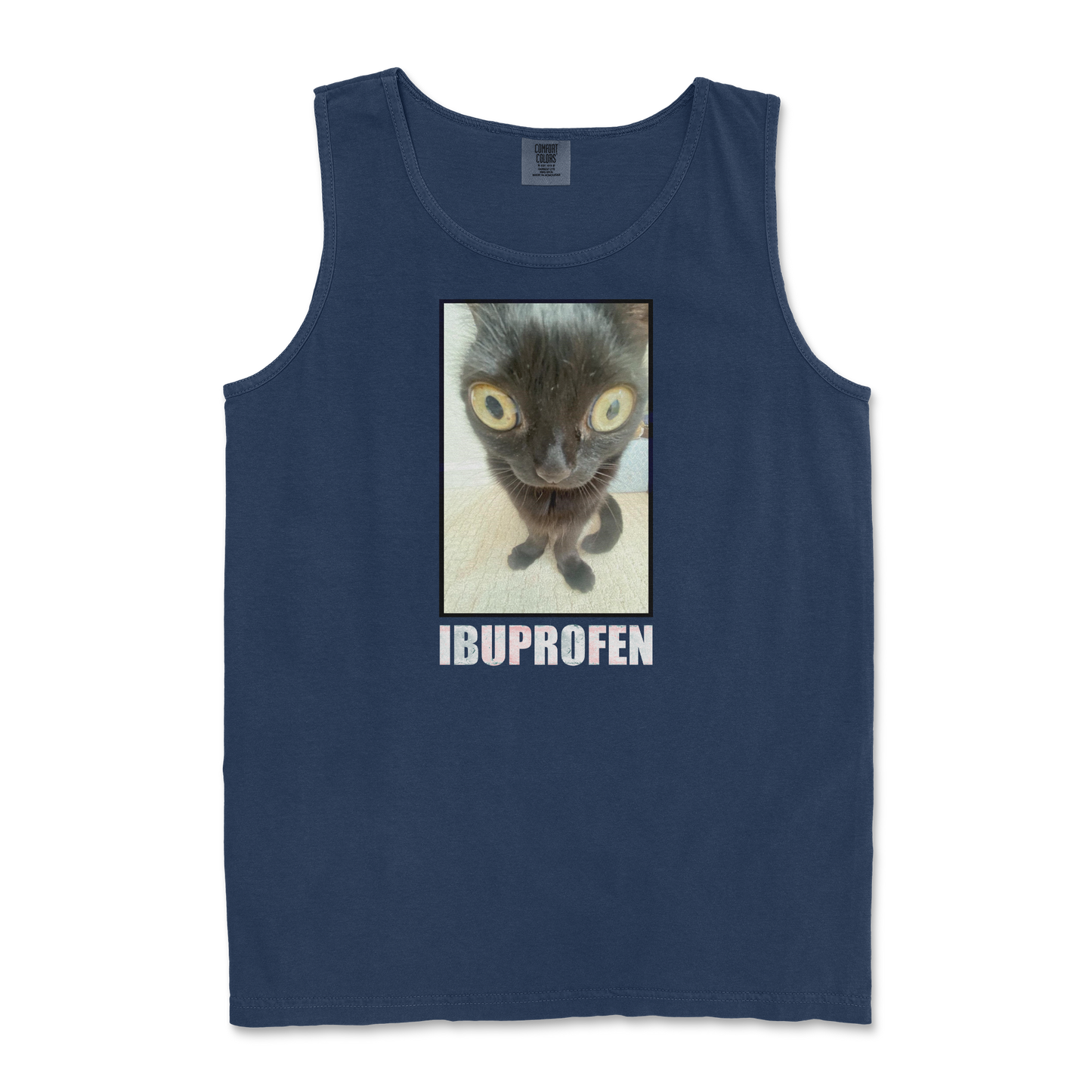 Comfort Colors Tank Top Ibuprofen in True-Navy
