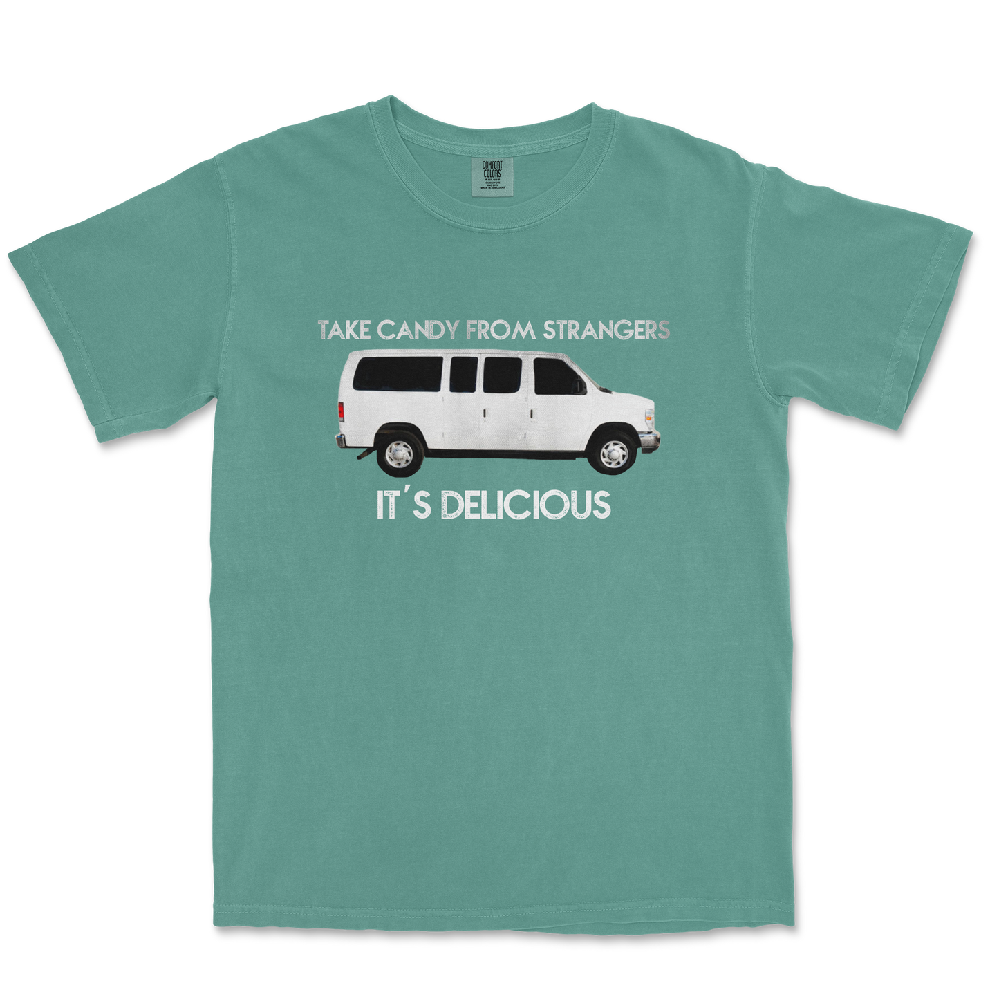 Comfort Colors T-Shirt Stranger Danger in LightGreen