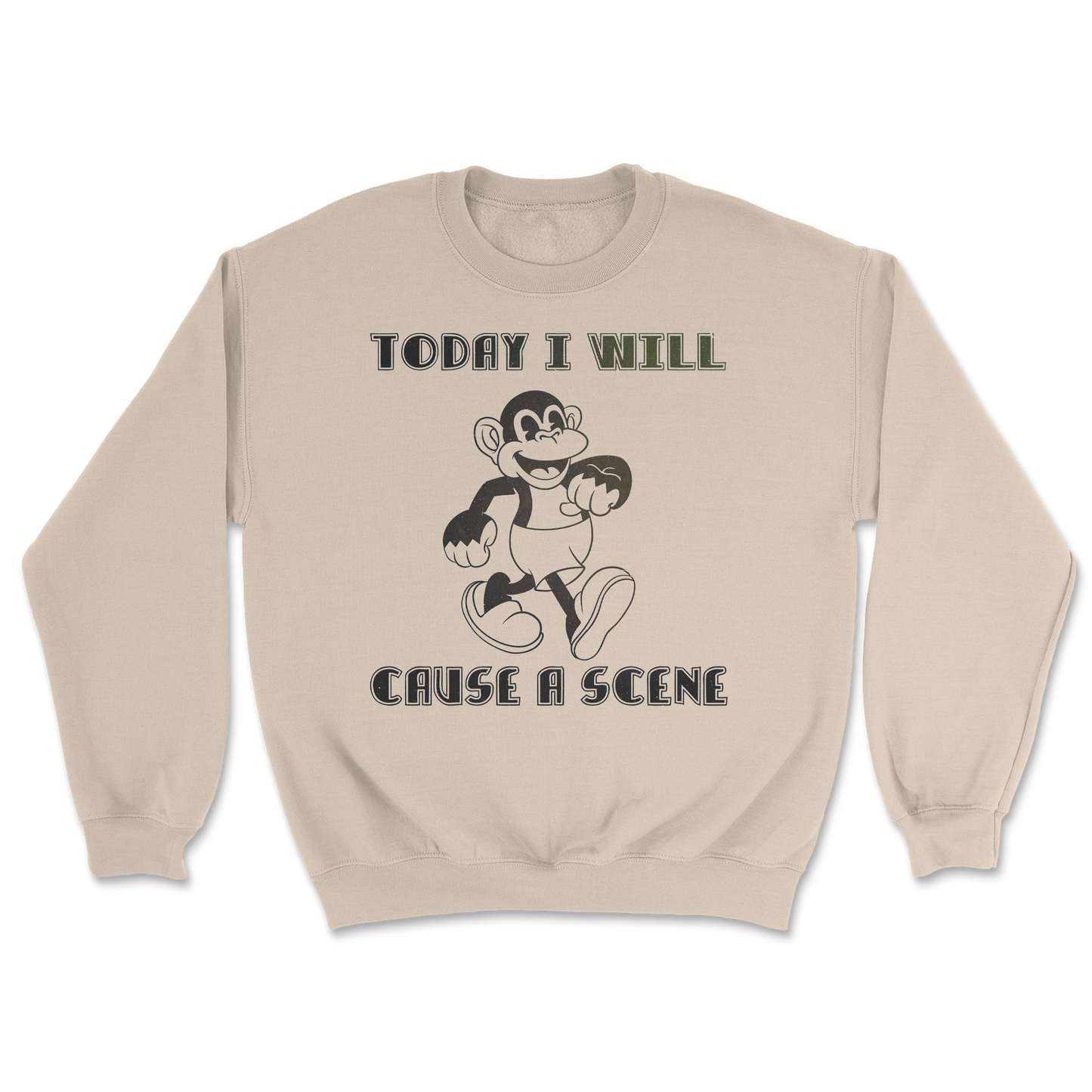 The Nice Shirt Crew Neck Cause A Scene  in Sand
