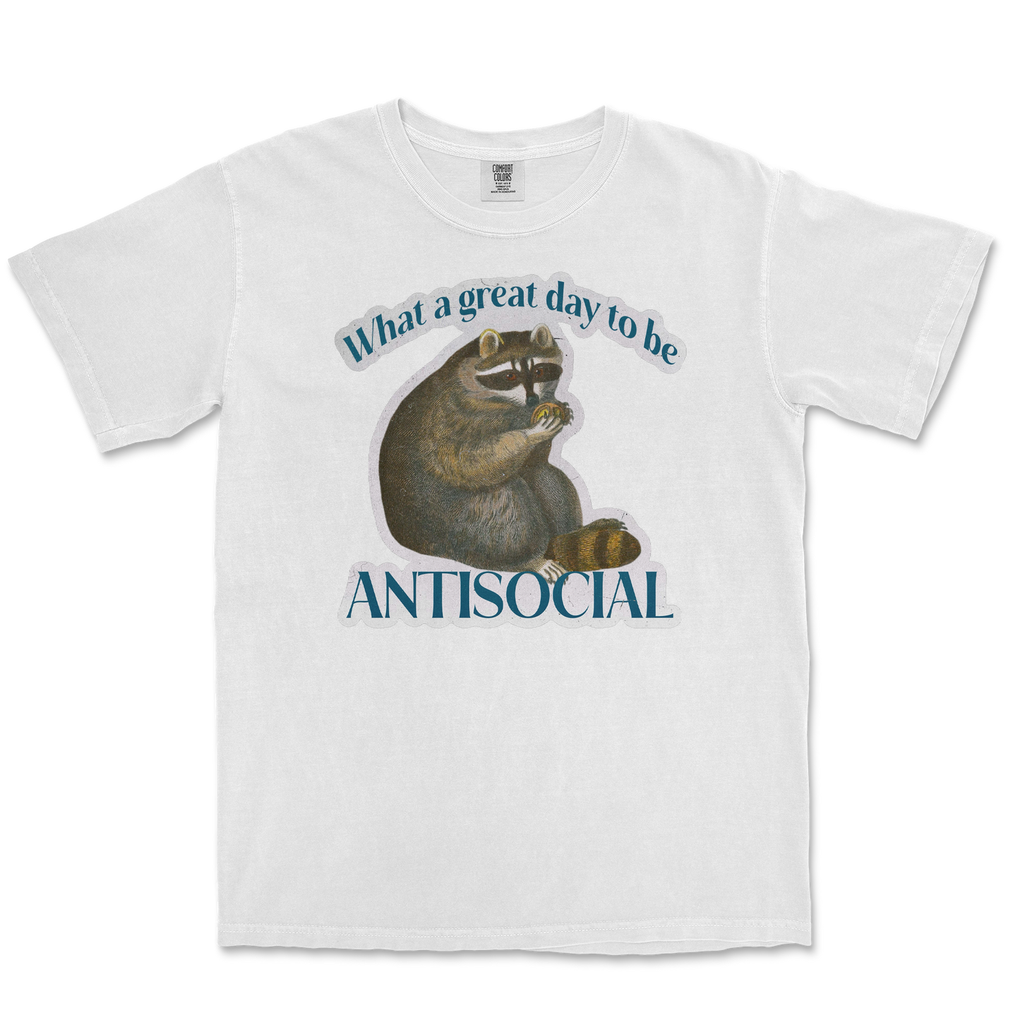 Comfort Colors T-Shirt Antisocial in White