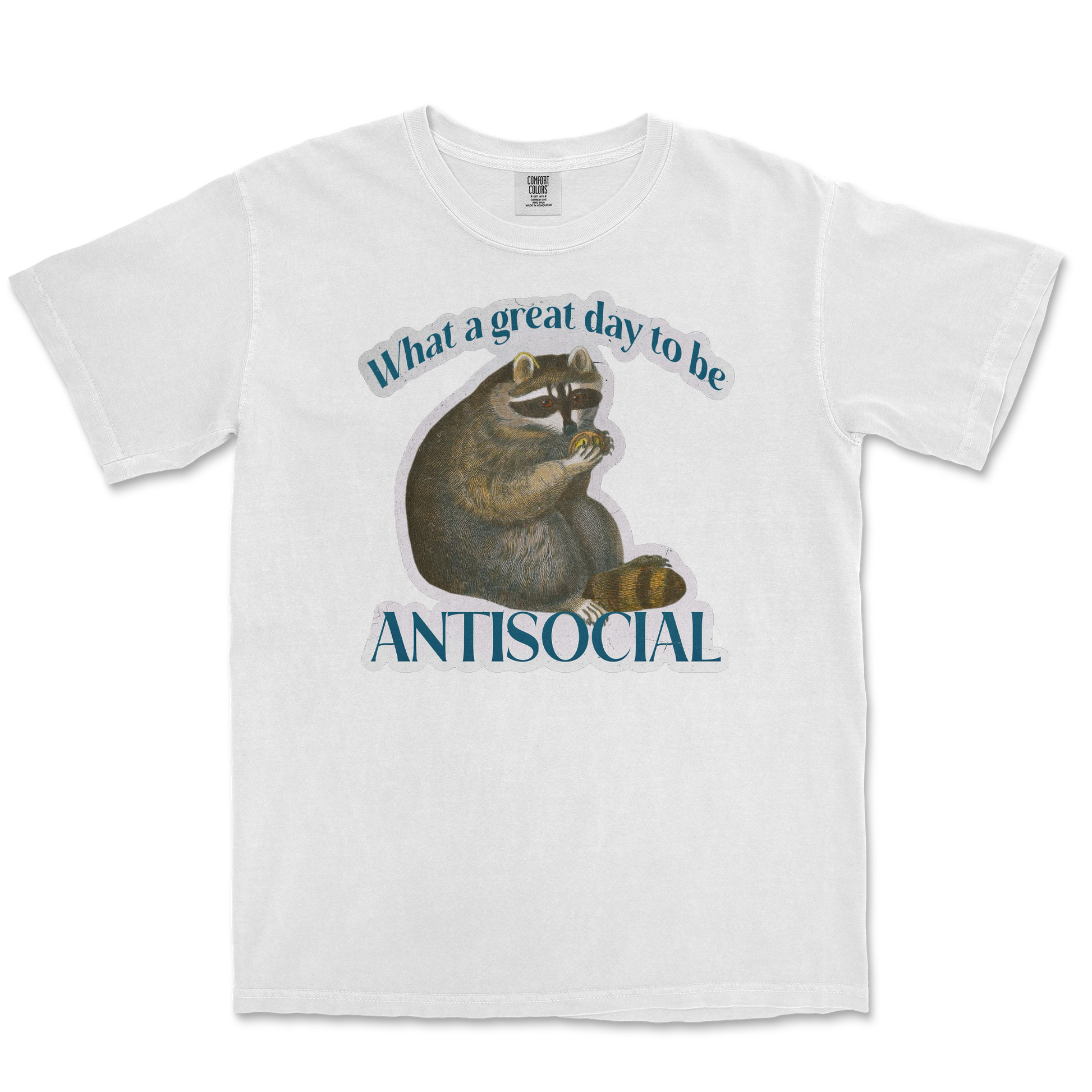 Comfort Colors T-Shirt Antisocial in White