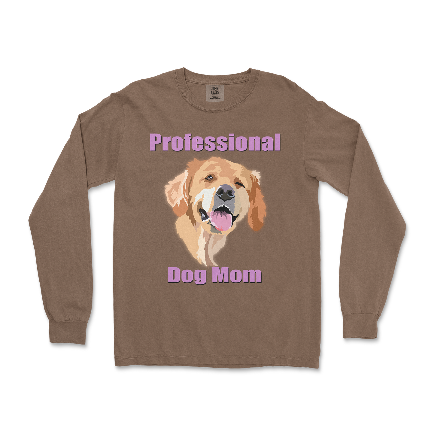 Comfort Colors Long Sleeve Dog Mom in Espresso
