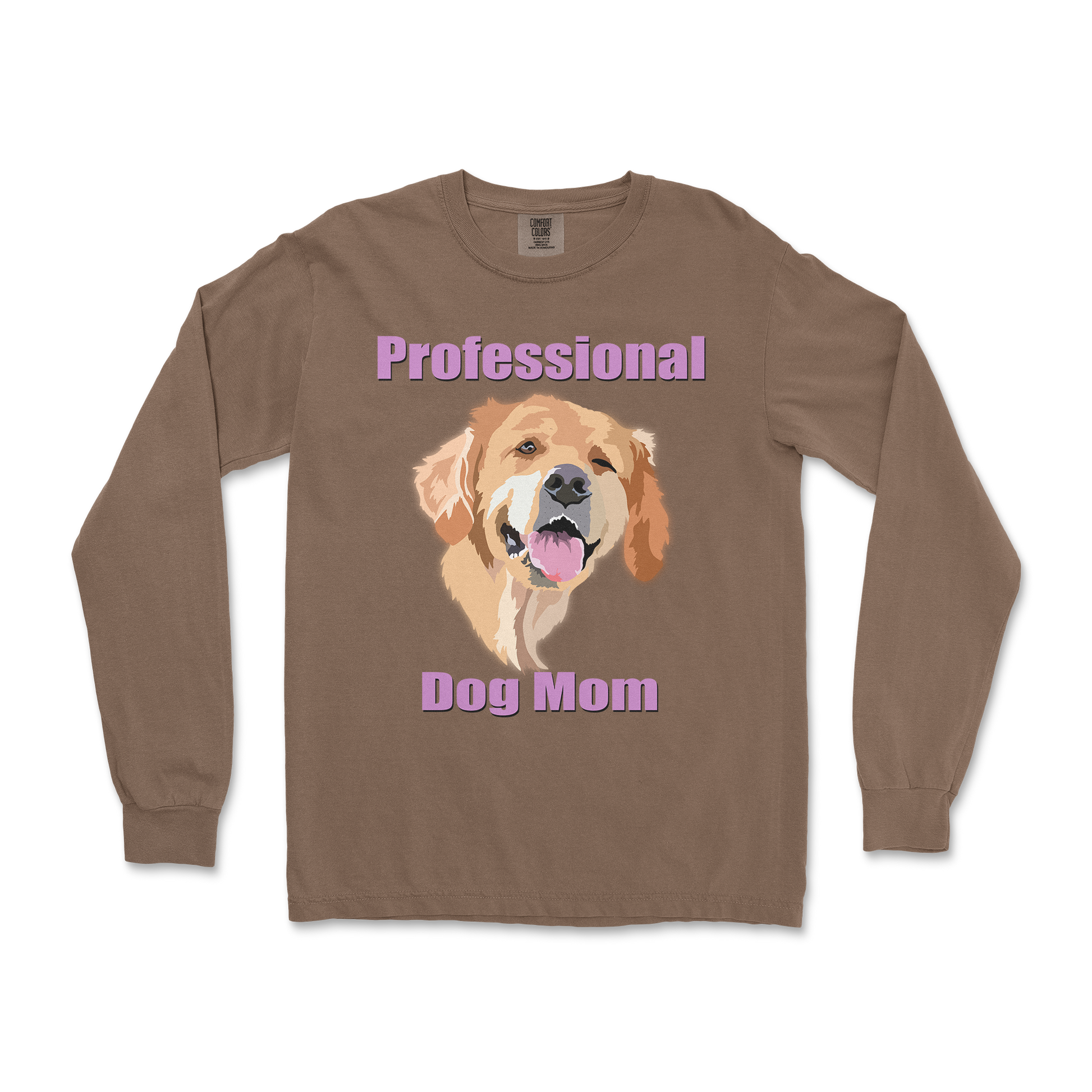 Comfort Colors Long Sleeve Dog Mom in Espresso