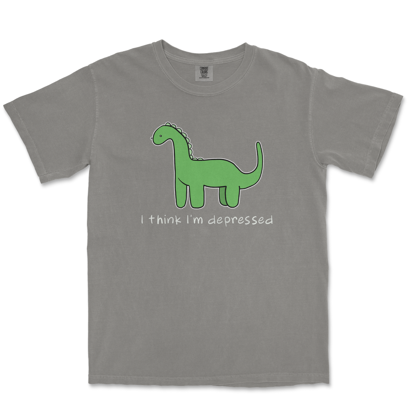 Comfort Colors T-Shirt Depressed Dino in Grey