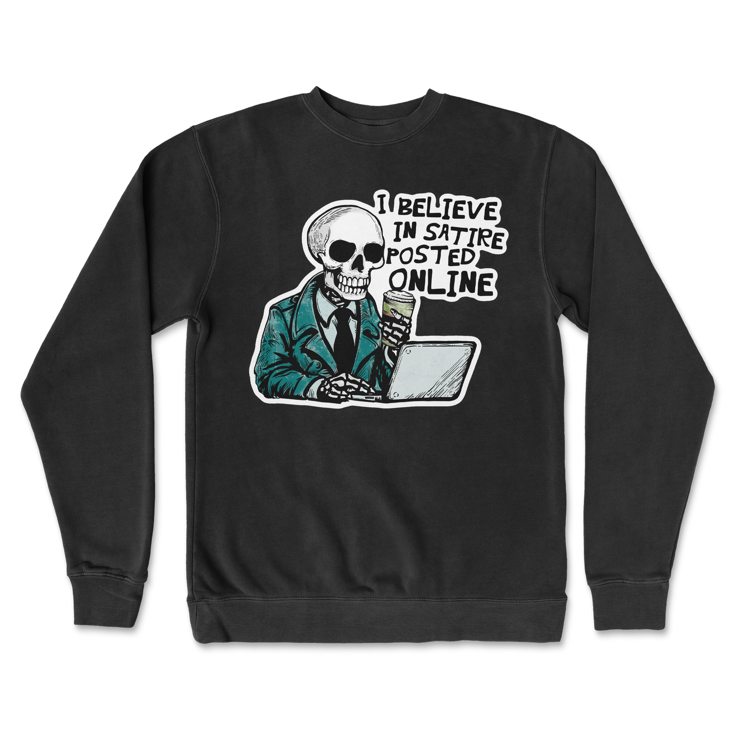 Independent Clothing Co. Crew Neck Believe in Satire in Black