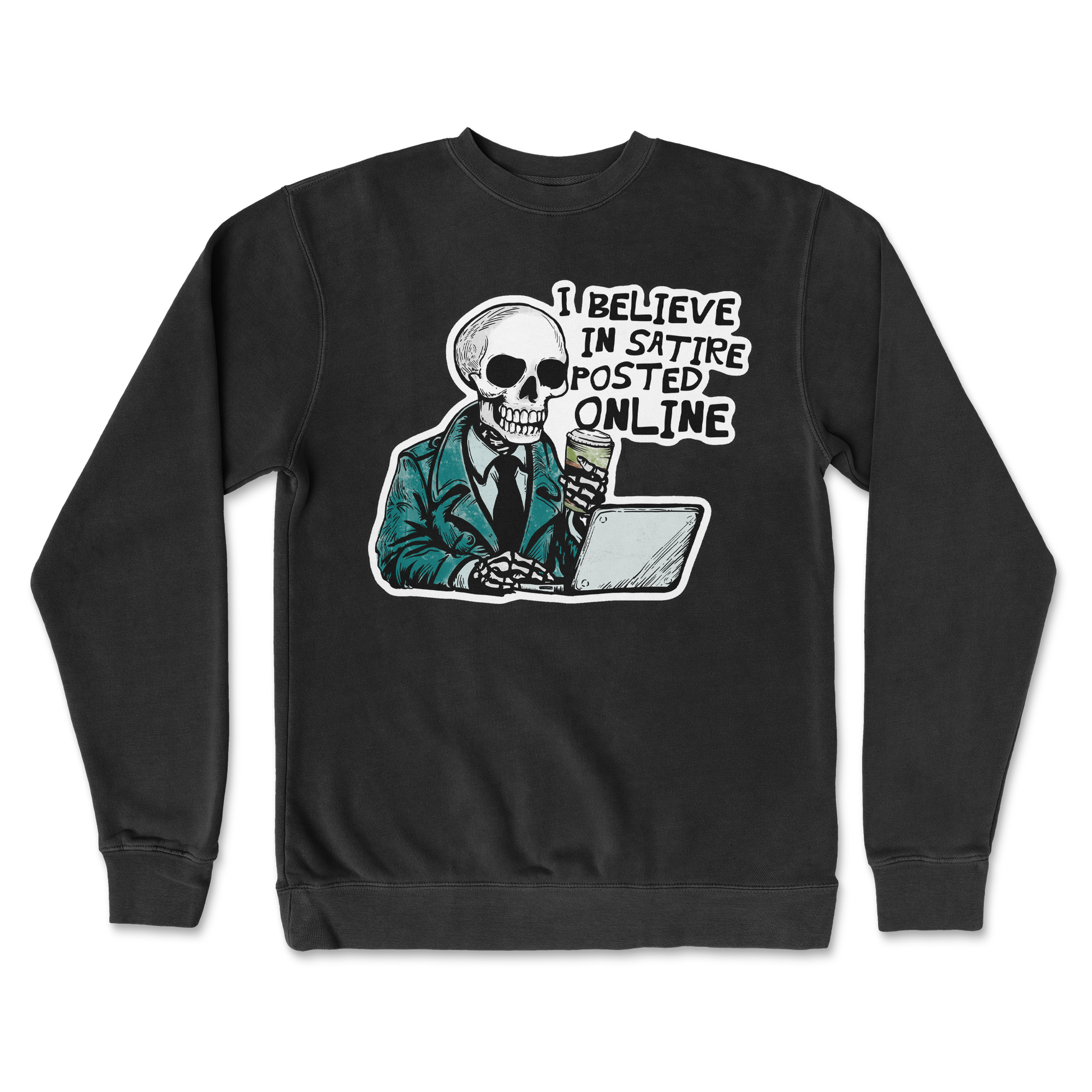 Independent Clothing Co. Crew Neck Believe in Satire in Black