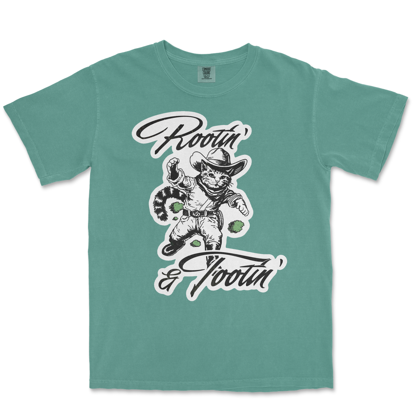 Comfort Colors T-Shirt Rootin Tootin in Light-Green