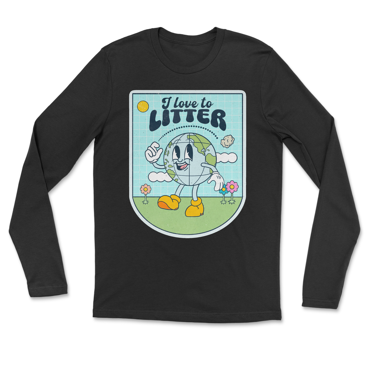 Heavy Blend Long Sleeve Earth Day in Black