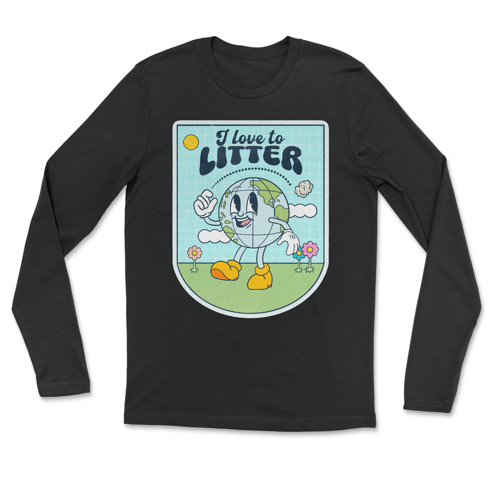 Heavy Blend Long Sleeve Earth Day in Black