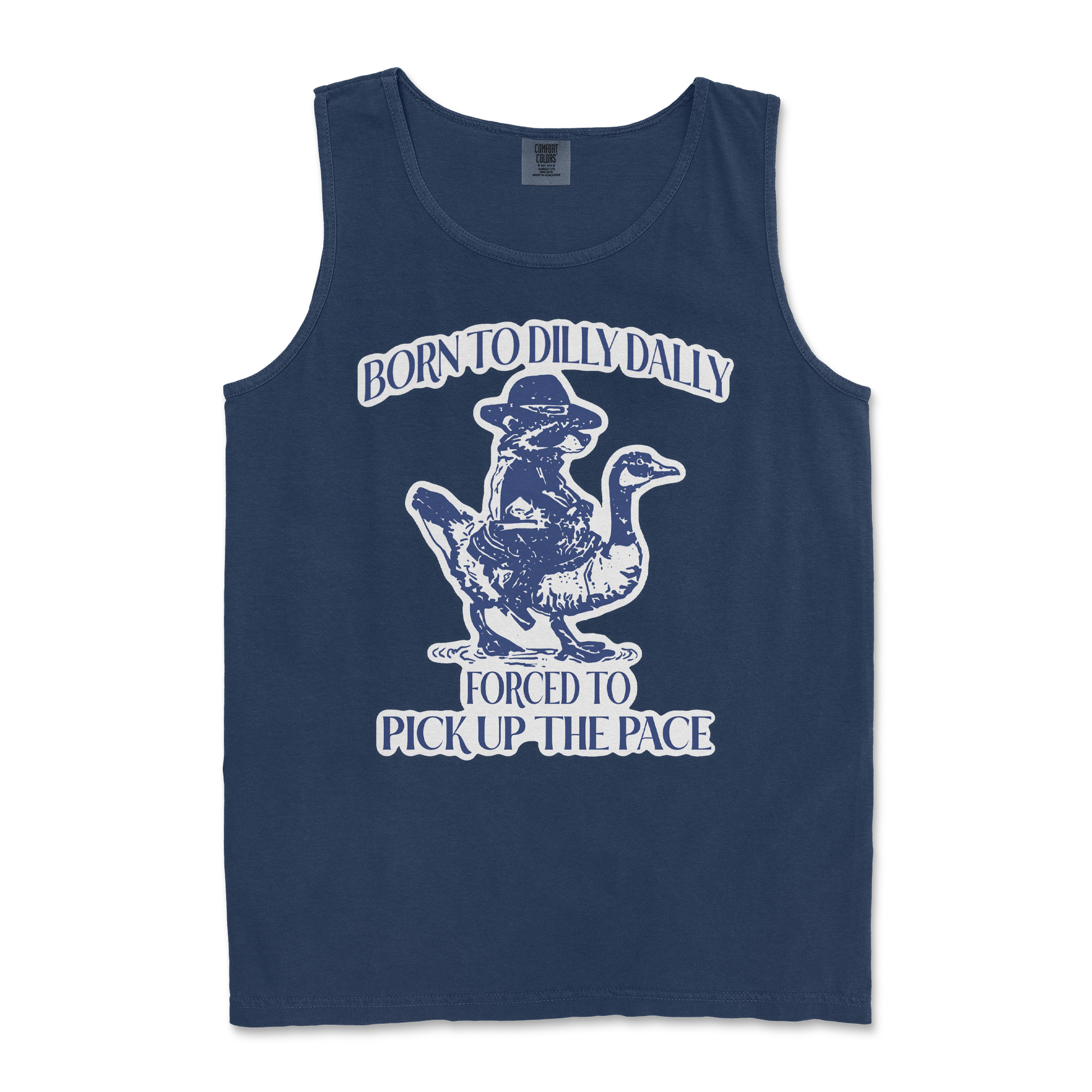 Comfort Colors Tank Top Dilly Dally  in True-Navy