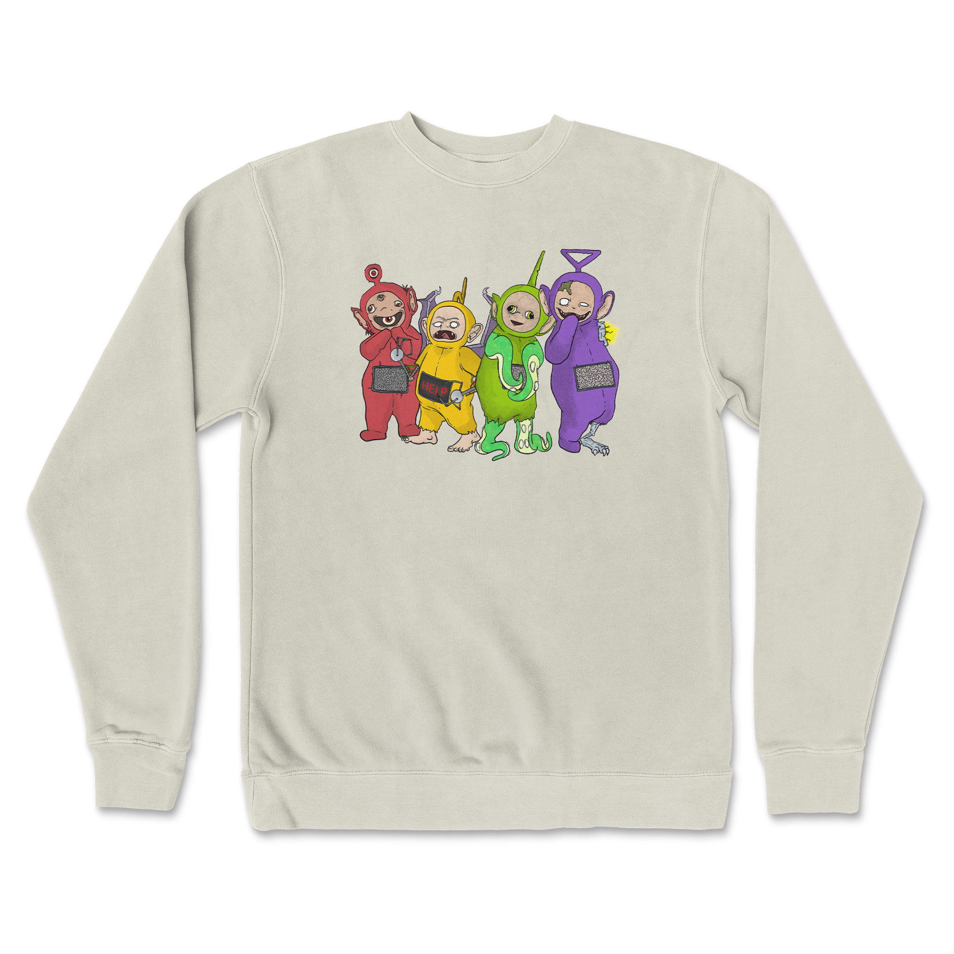 Independent Clothing Co. Crew Neck Telatubbies in Bone