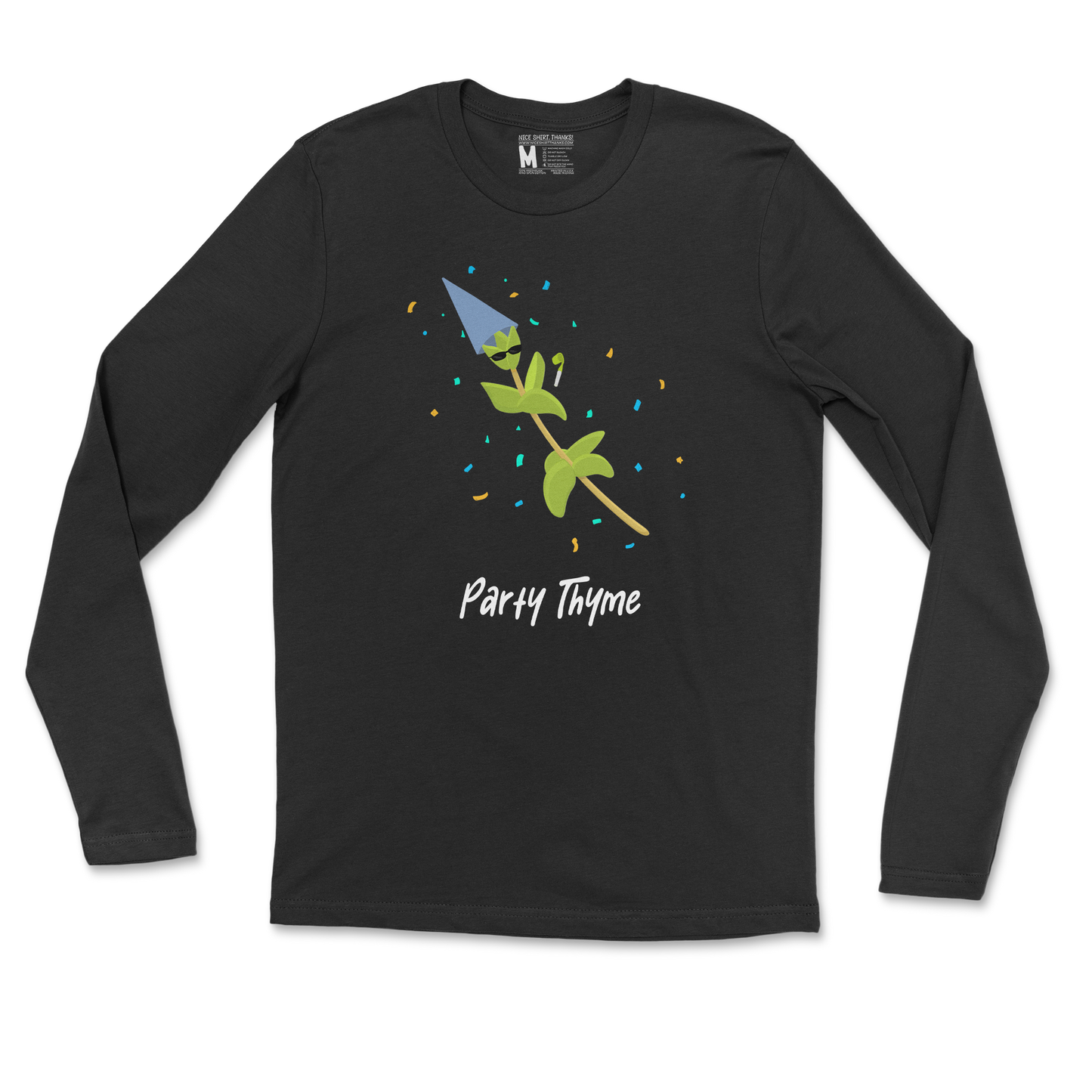 Gildan SoftStyle Long Sleeve Party Thyme in Black