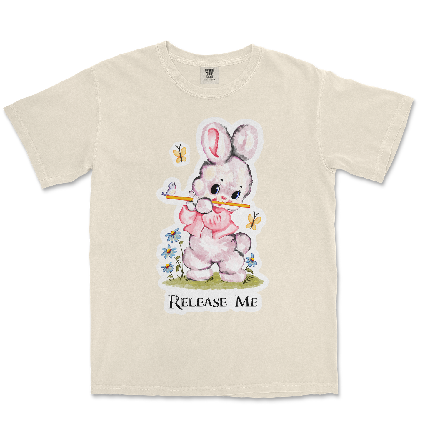 Comfort Colors T-Shirt Cute Bunny in Ivory