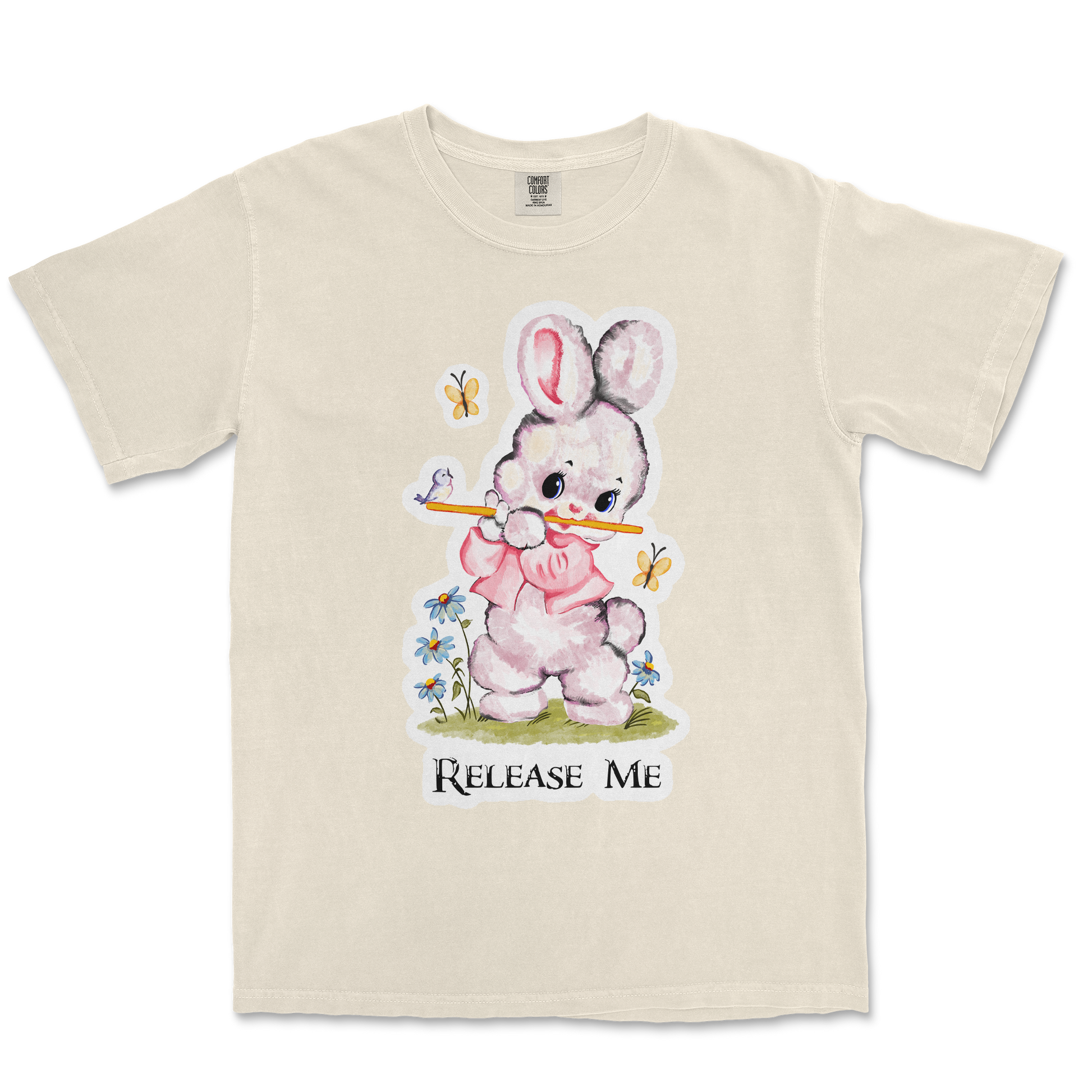 Comfort Colors T-Shirt Cute Bunny in Ivory