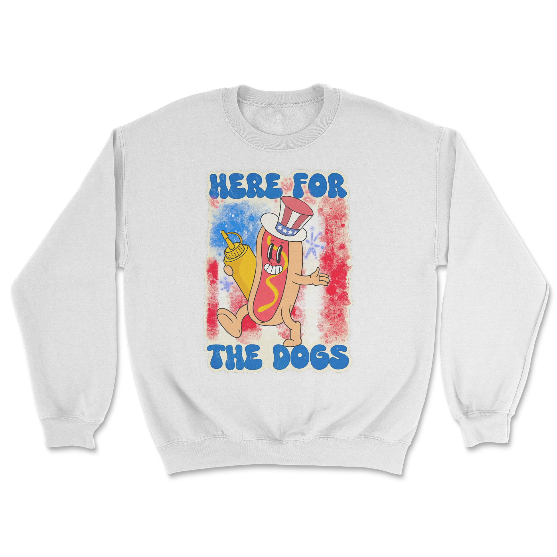 Heavy Blend Crew Neck Hot Dog in White